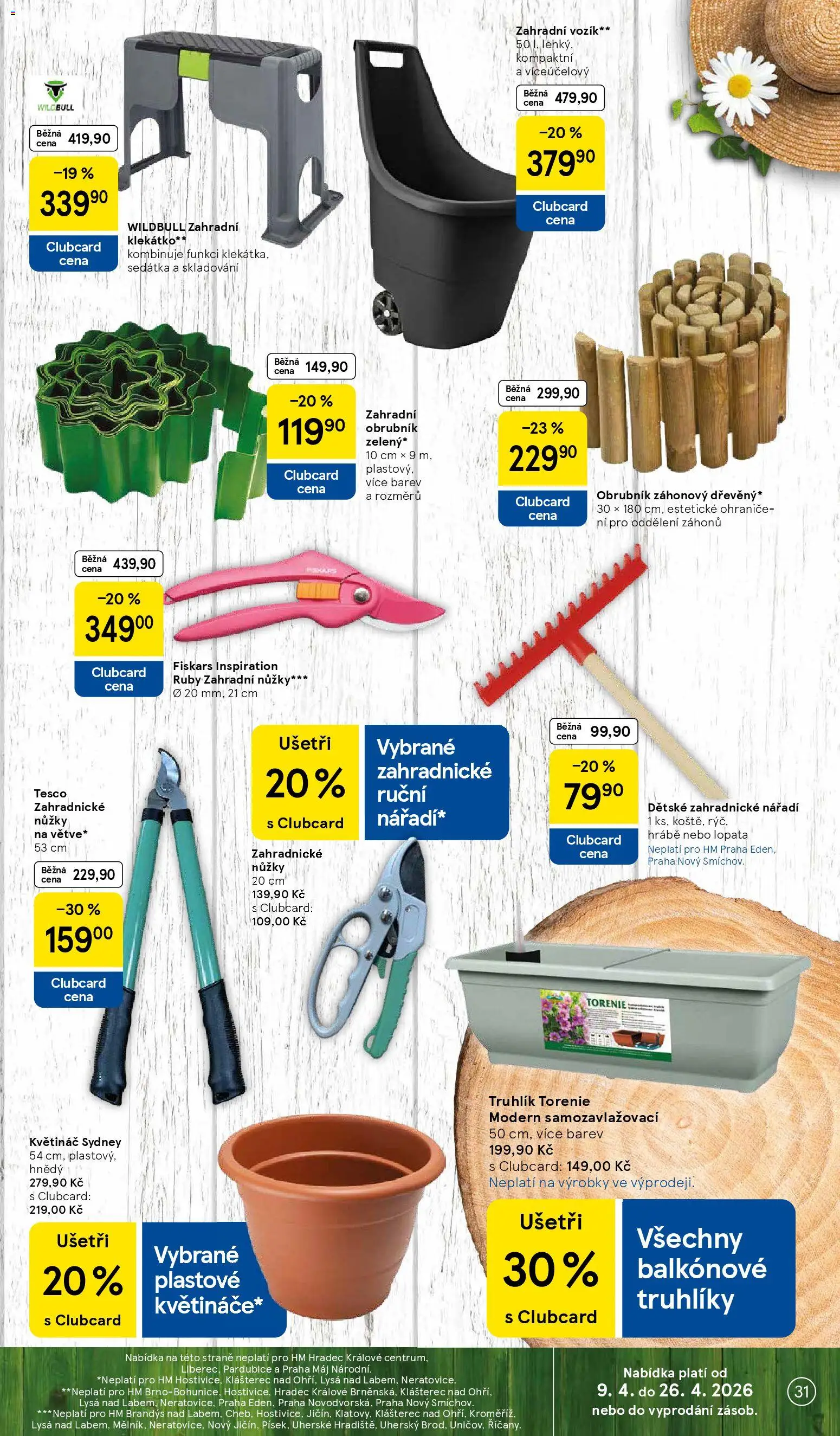 Tesco leták - Hypermarket od 07.04.2026 | Strana: 31 | Produkty: Truhlík, Nůžky, Fiskars, Lopata