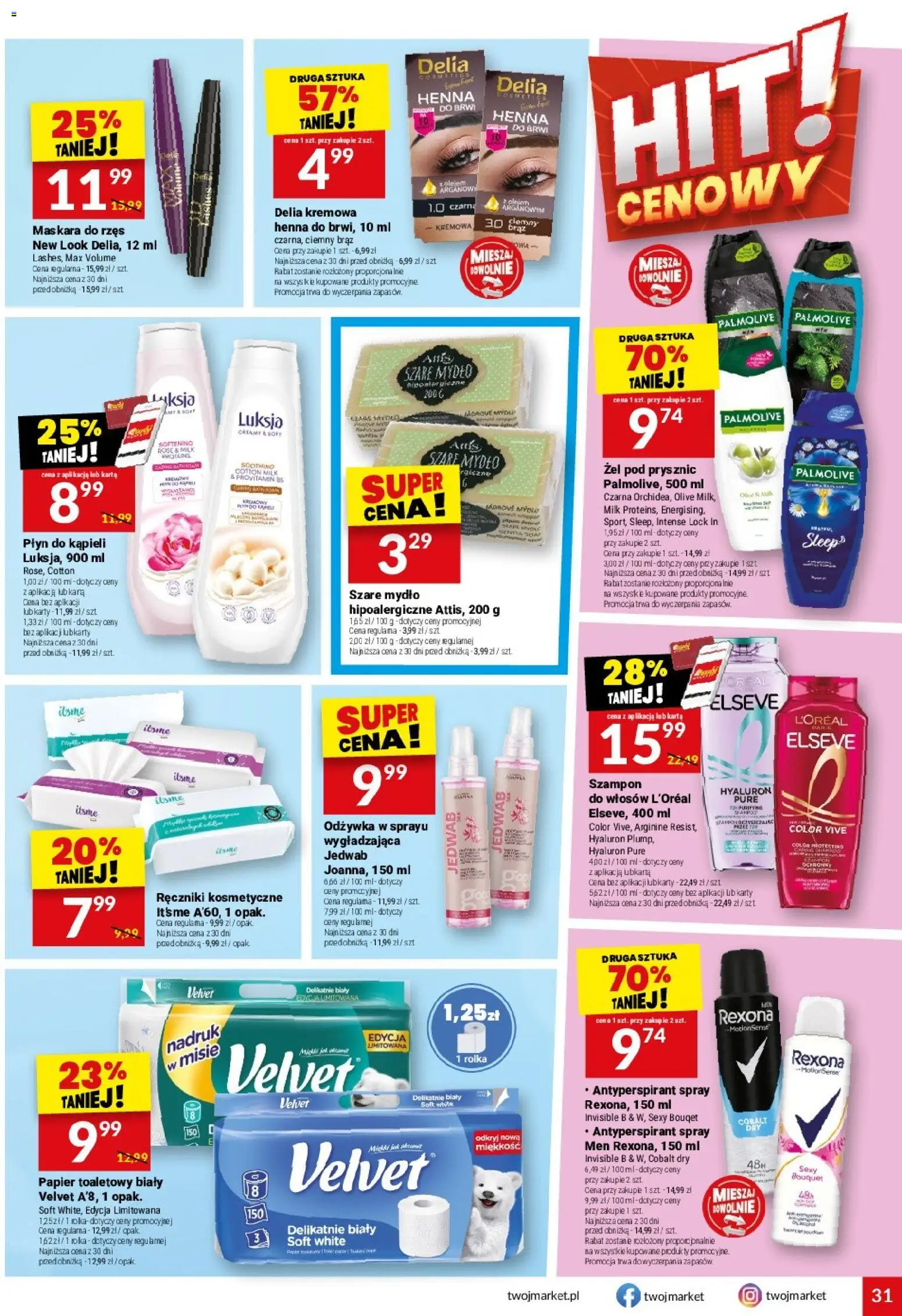 Twój Market gazetka od 16.09.2026 | Strona: 31 | Produkty: Papier toaletowy, Szampon do włosów, Szampon, Odżywka