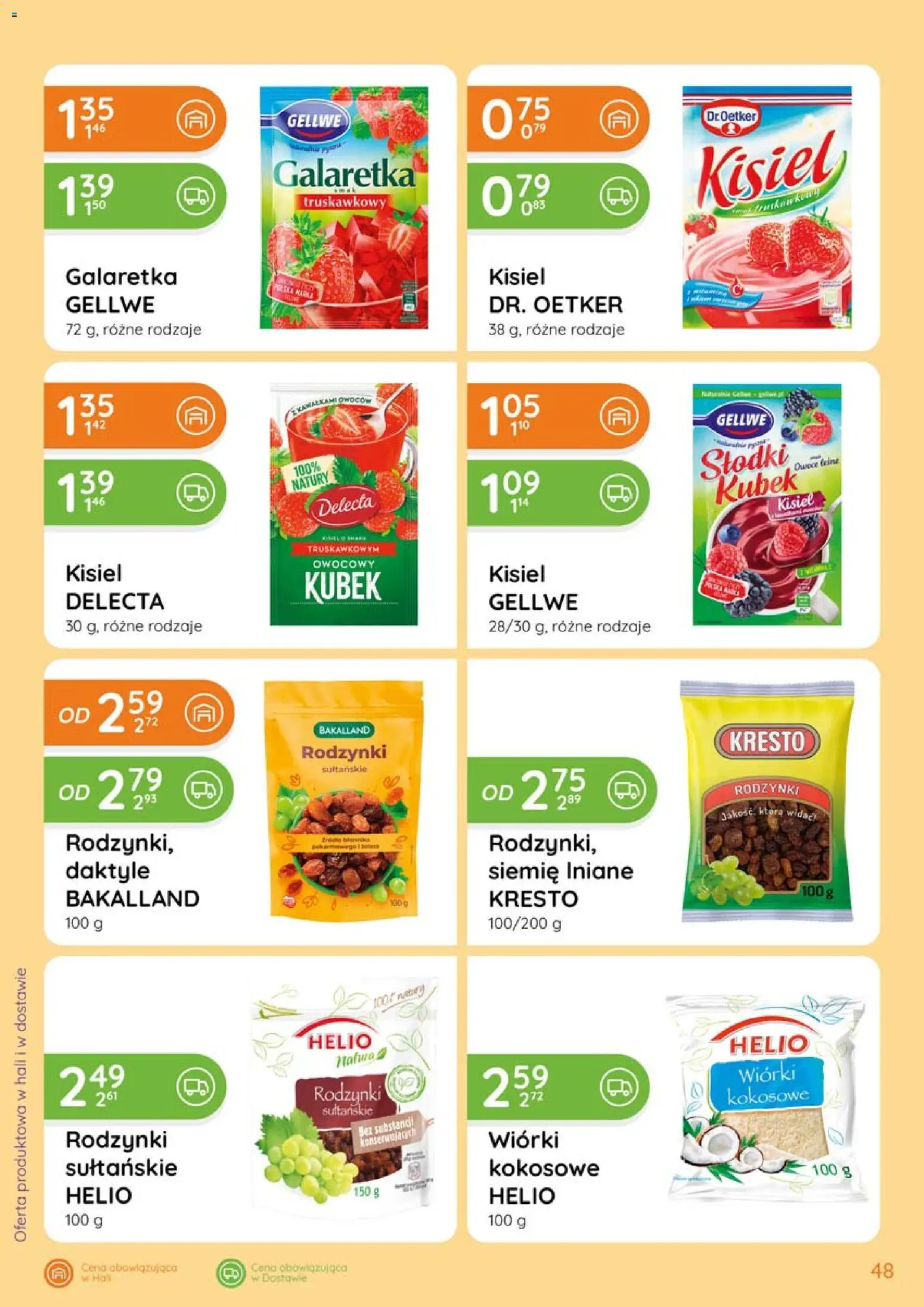 Eurocash gazetka od 20.08.2026 | Strona: 48 | Produkty: Daktyle, Galaretka, Kisiel, Owoce