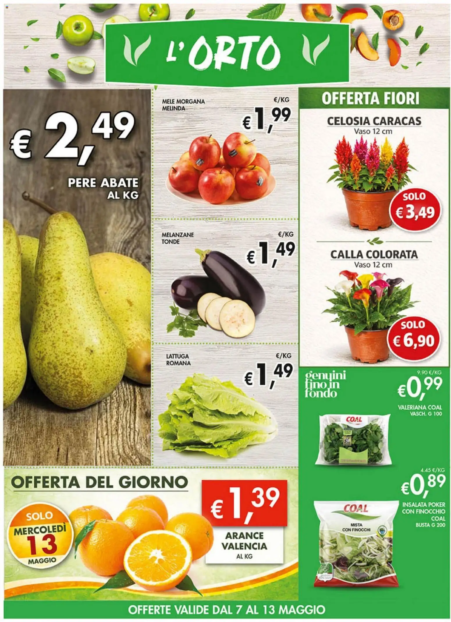 Volantino Coal del 07.05.2026 | Pagina: 6 | Prodotti: Valeriana, Mele, Arance, Finocchi