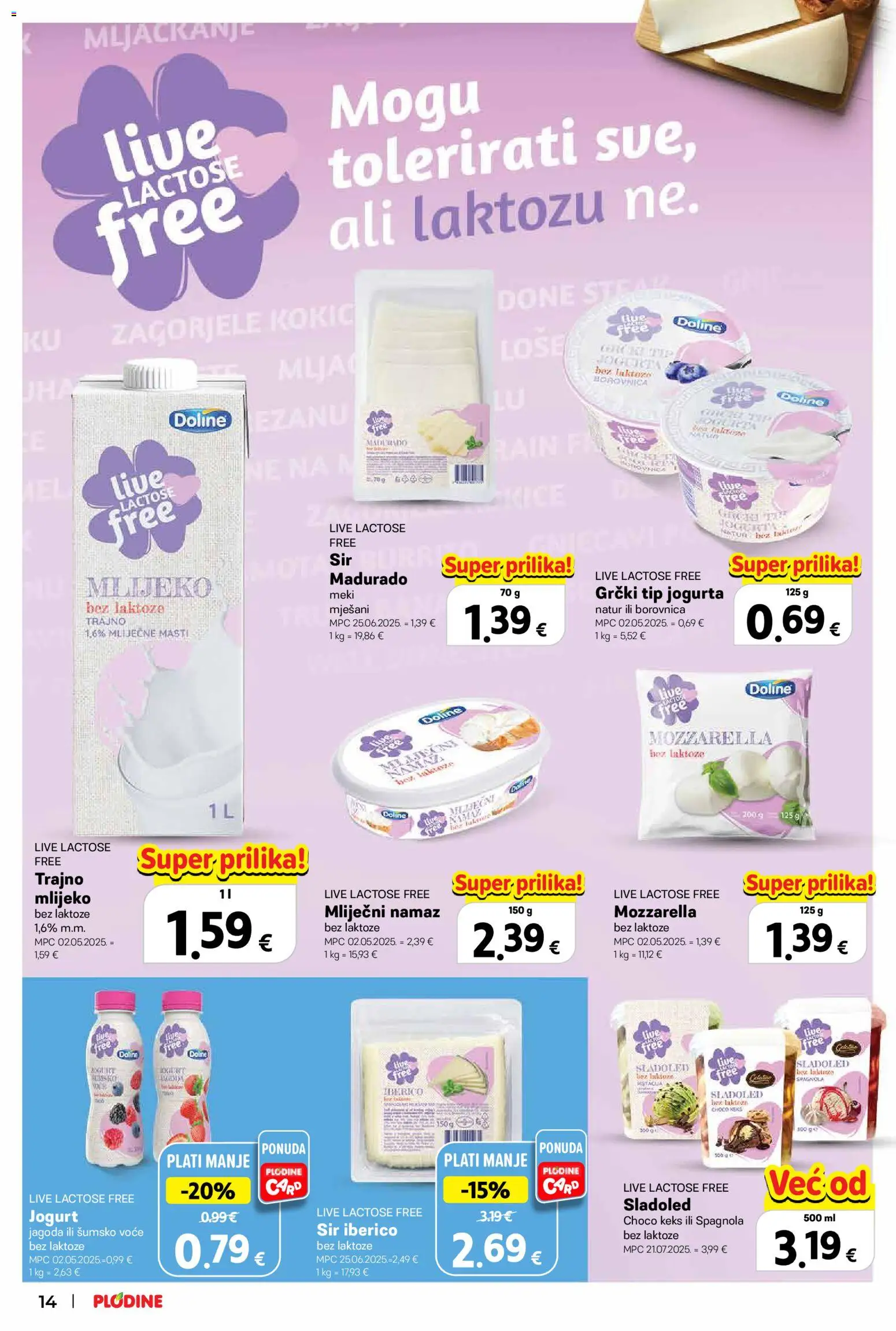 Plodine katalog | vrijedi od 22.10.2026 | Stranica: 14 | Proizvodi: Mozzarella, Sir, Jogurt, Keks