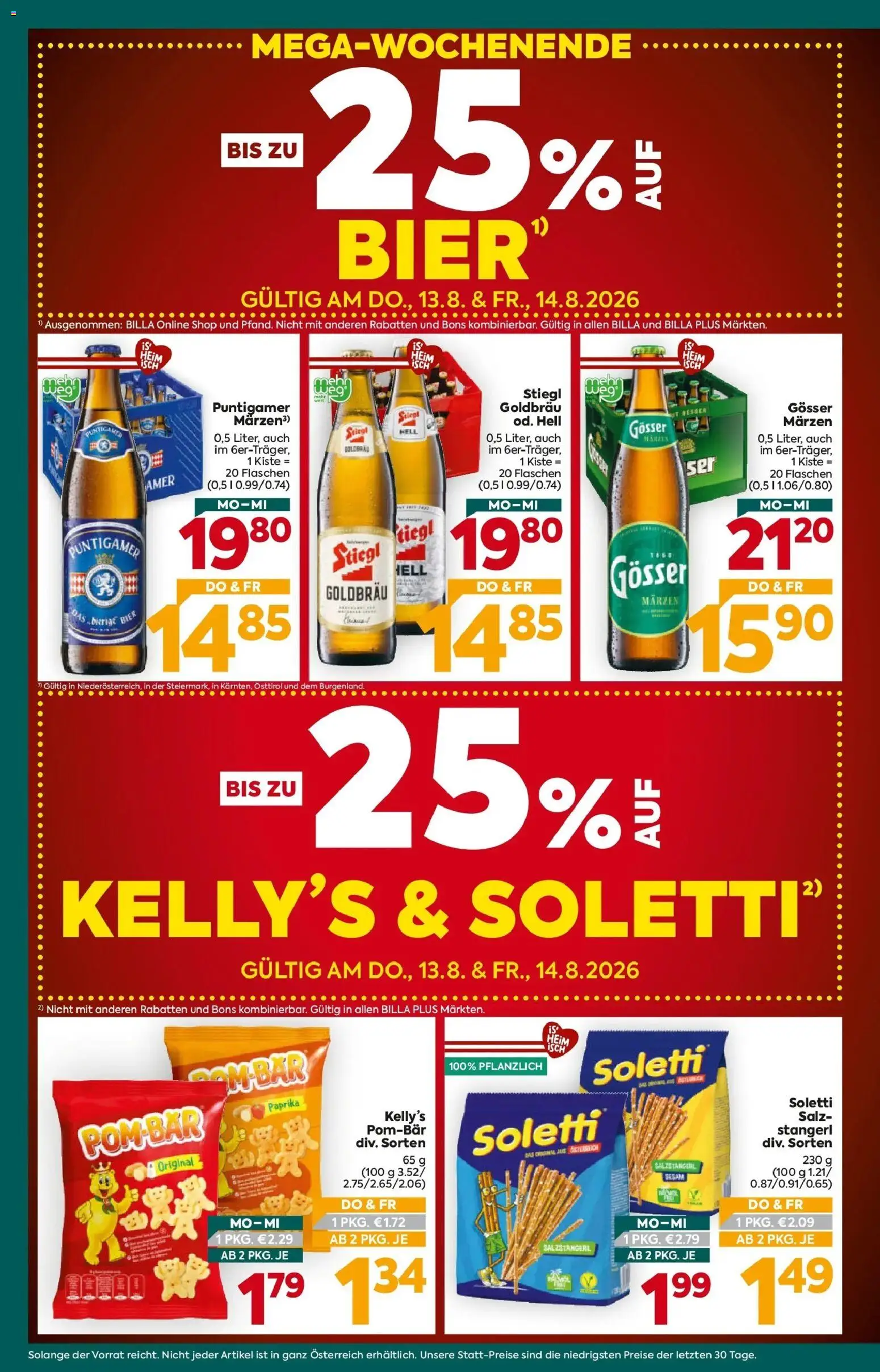 Billa Plus Flugblatt - Niederösterreich von 13.08.2026 - Aktuelle Angebote | Seite: 4 | Produkte: Salz, Bier