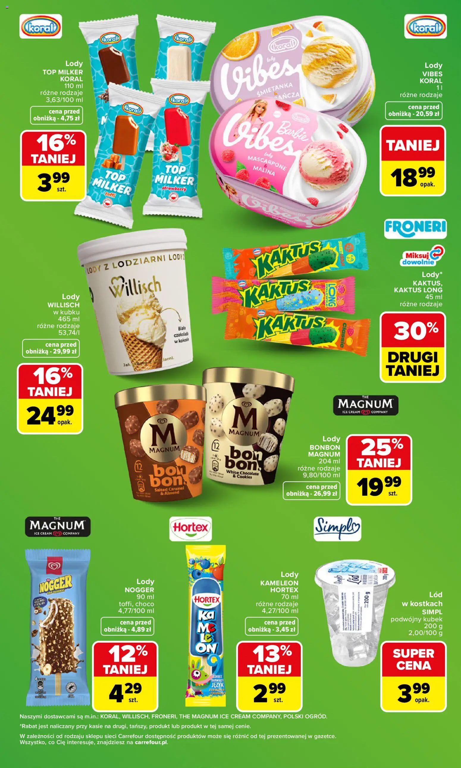 Carrefour gazetka - Zakupowa taktyka kibica od 22.06.2026 | Strona: 5 | Produkty: Top, Barbie, Lody koral, Lody