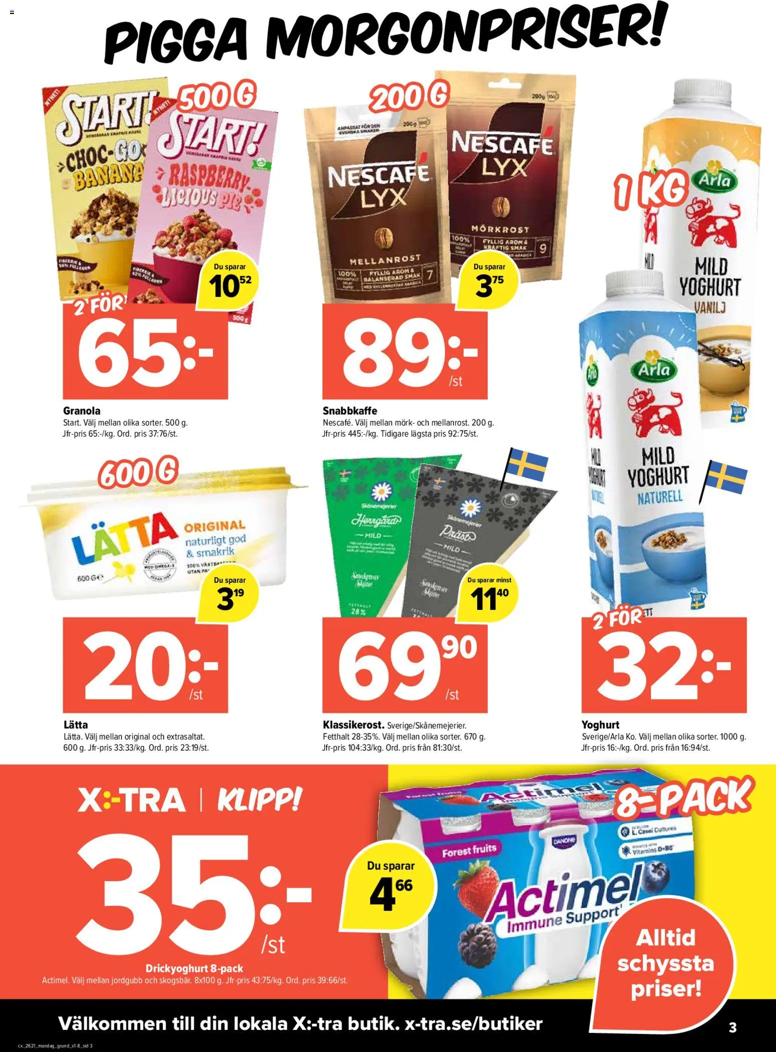 Coop X:-TRA reklamblad aktuell från 18.05.2026 | Sida: 3 | Produkter: Yoghurt, Granola