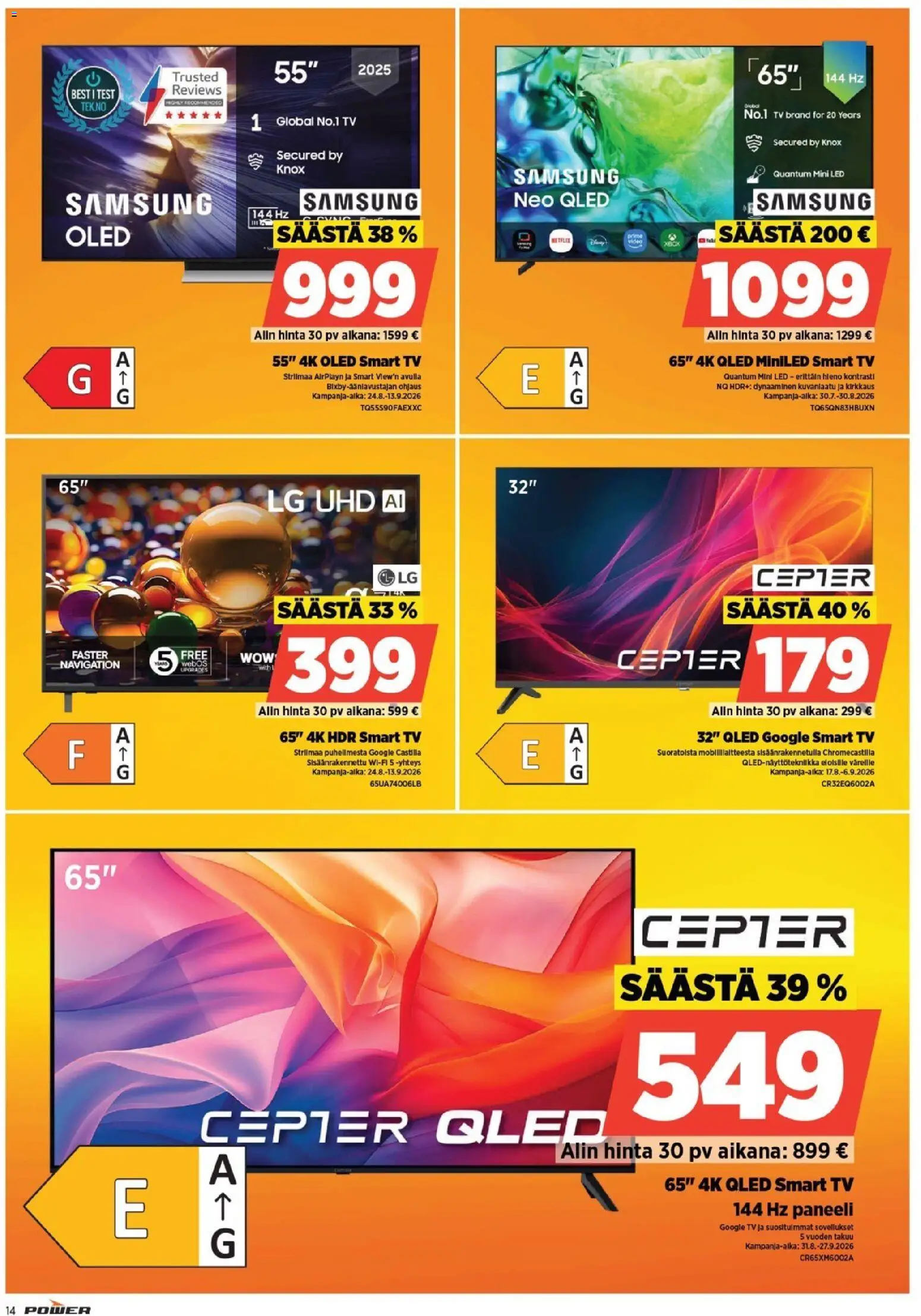 Power tarjoukset – voimassa 31/08/2026 alkaen | Sivu: 14 | Tuotteet: TV, Xbox