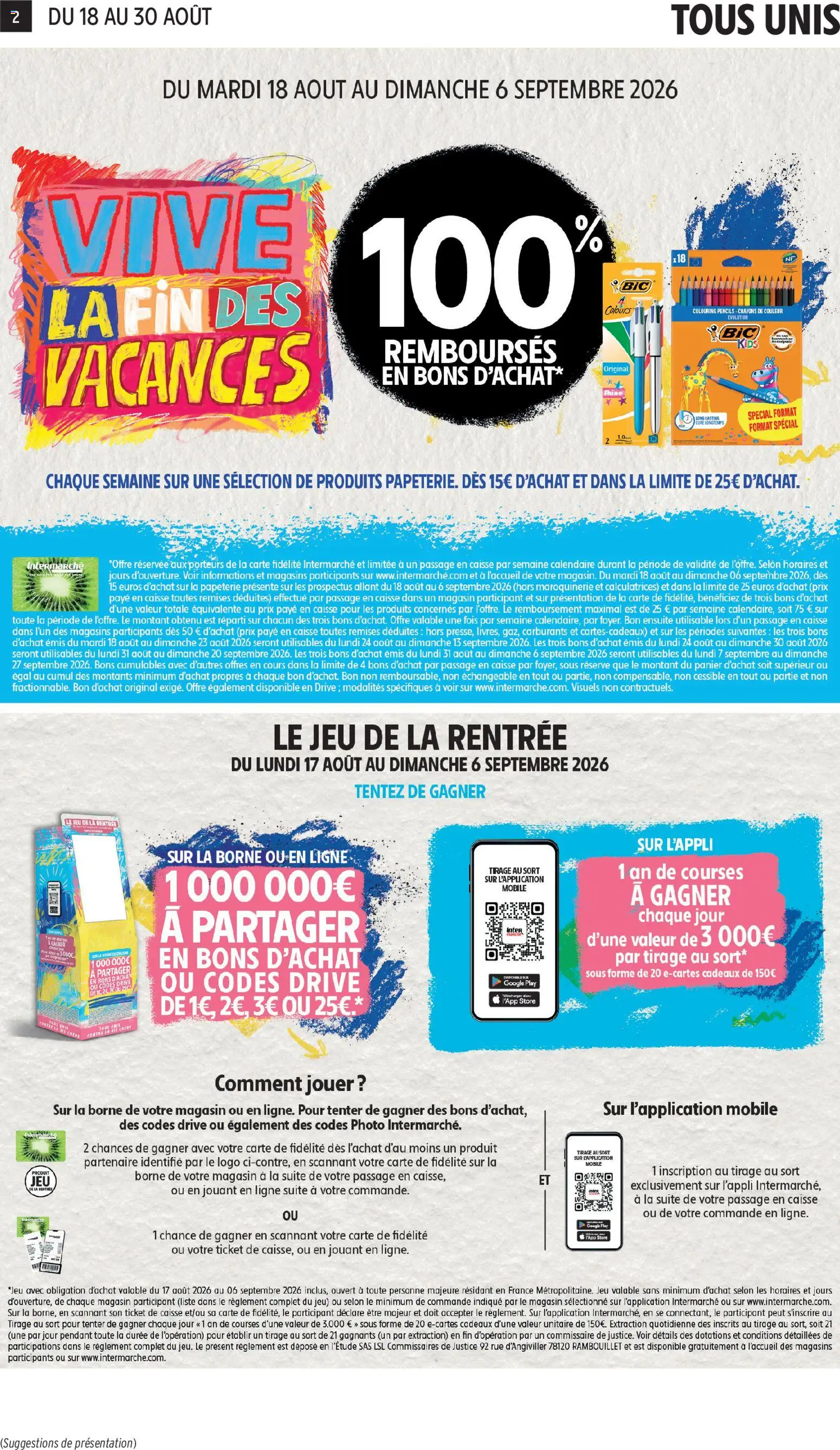 {H1} | Page: 2 | Produits: Store, Crayons de couleur, Panier