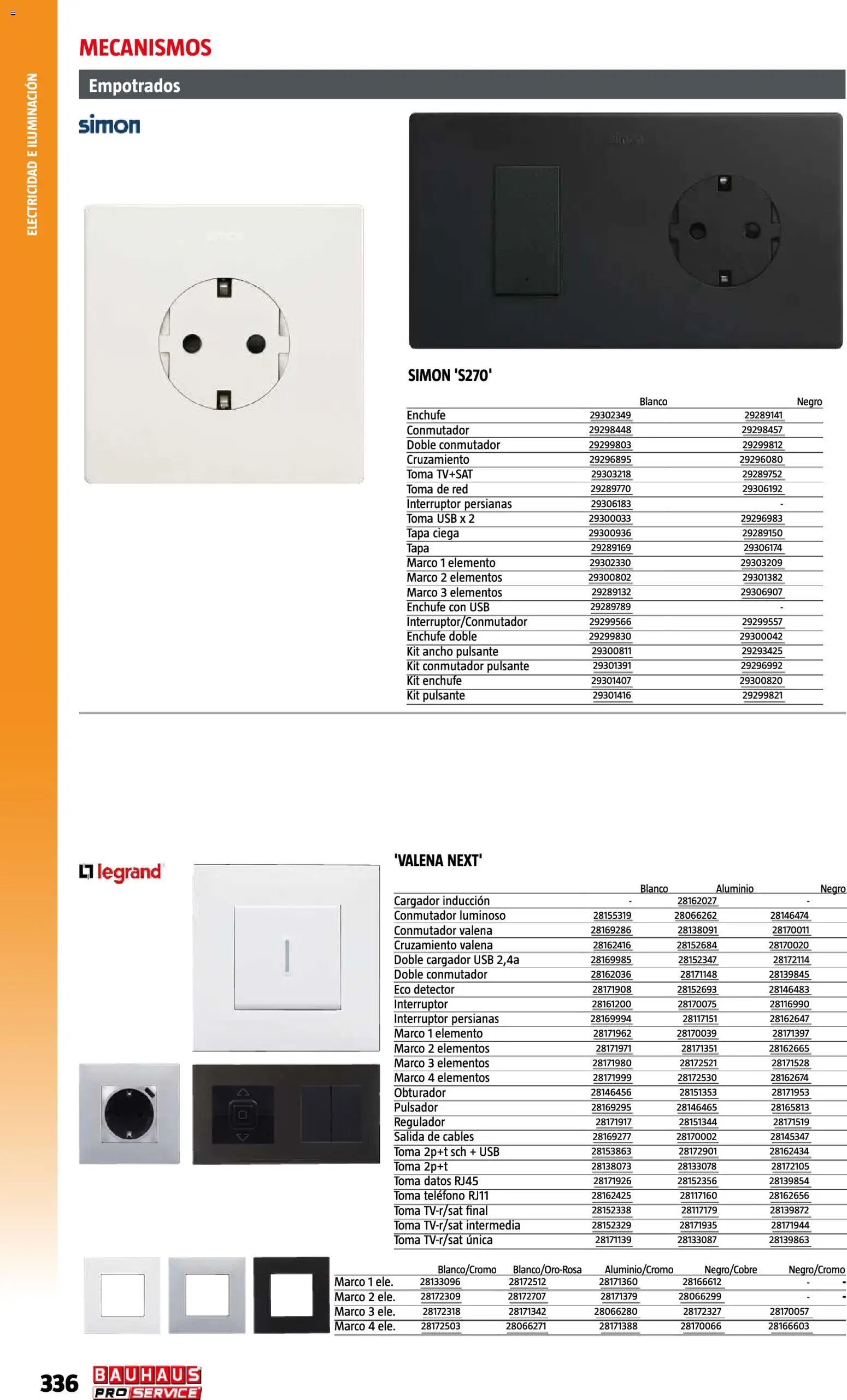 Bauhaus ProService │ válido desde el 11/05/2026 | Página: 336 | Productos: Teléfono, USB, Marco, Iluminación