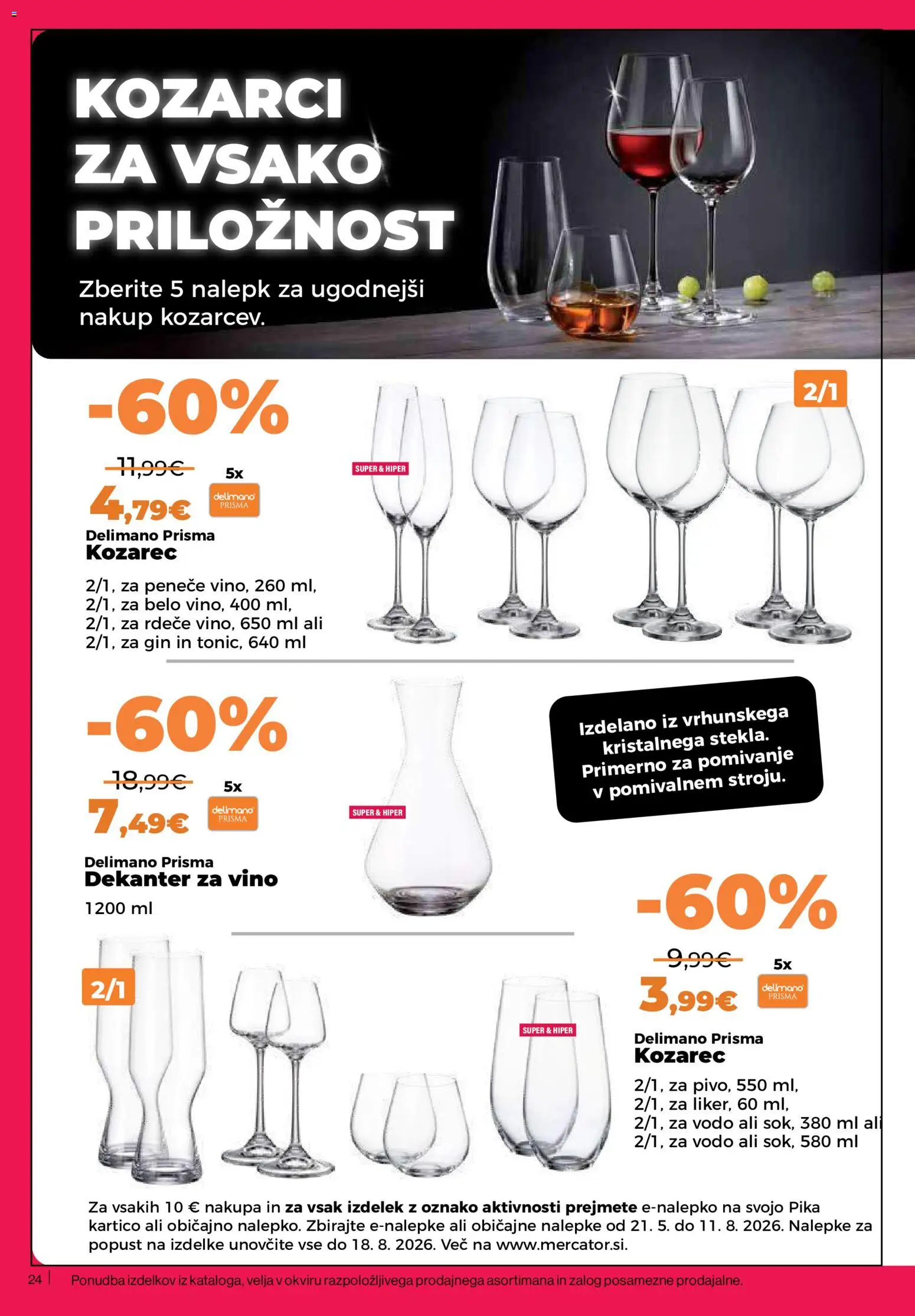 Novi Mercator katalog ponudbe – veljaven od 28.05.2026 | Stran: 24 | Izdelki: Kozarec, Vino, Gin