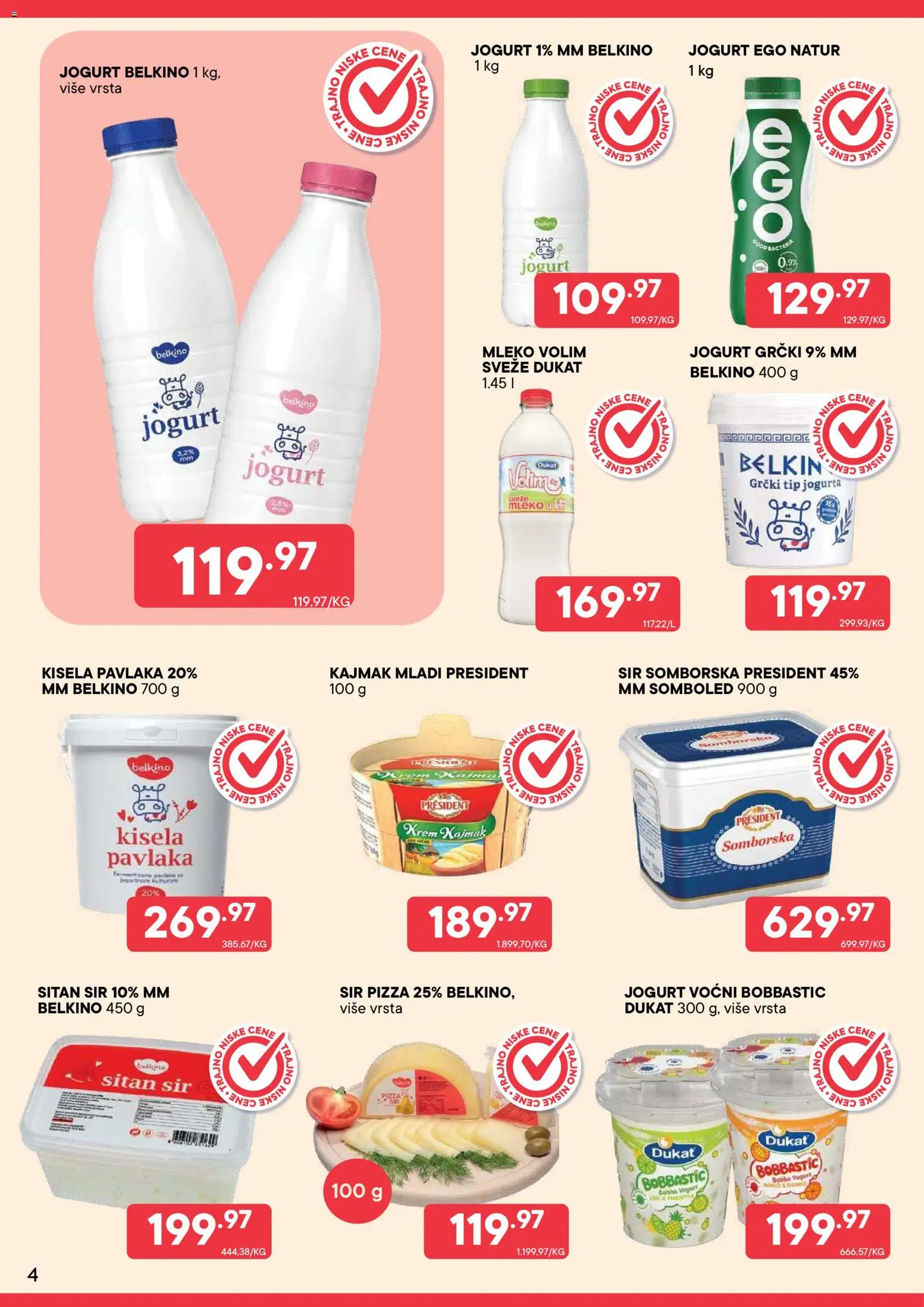 PerSu katalog - važi od 25.10.2026 | Strana: 4 | Proizvode: Kisela pavlaka, Sitan sir, Sir, Jogurt
