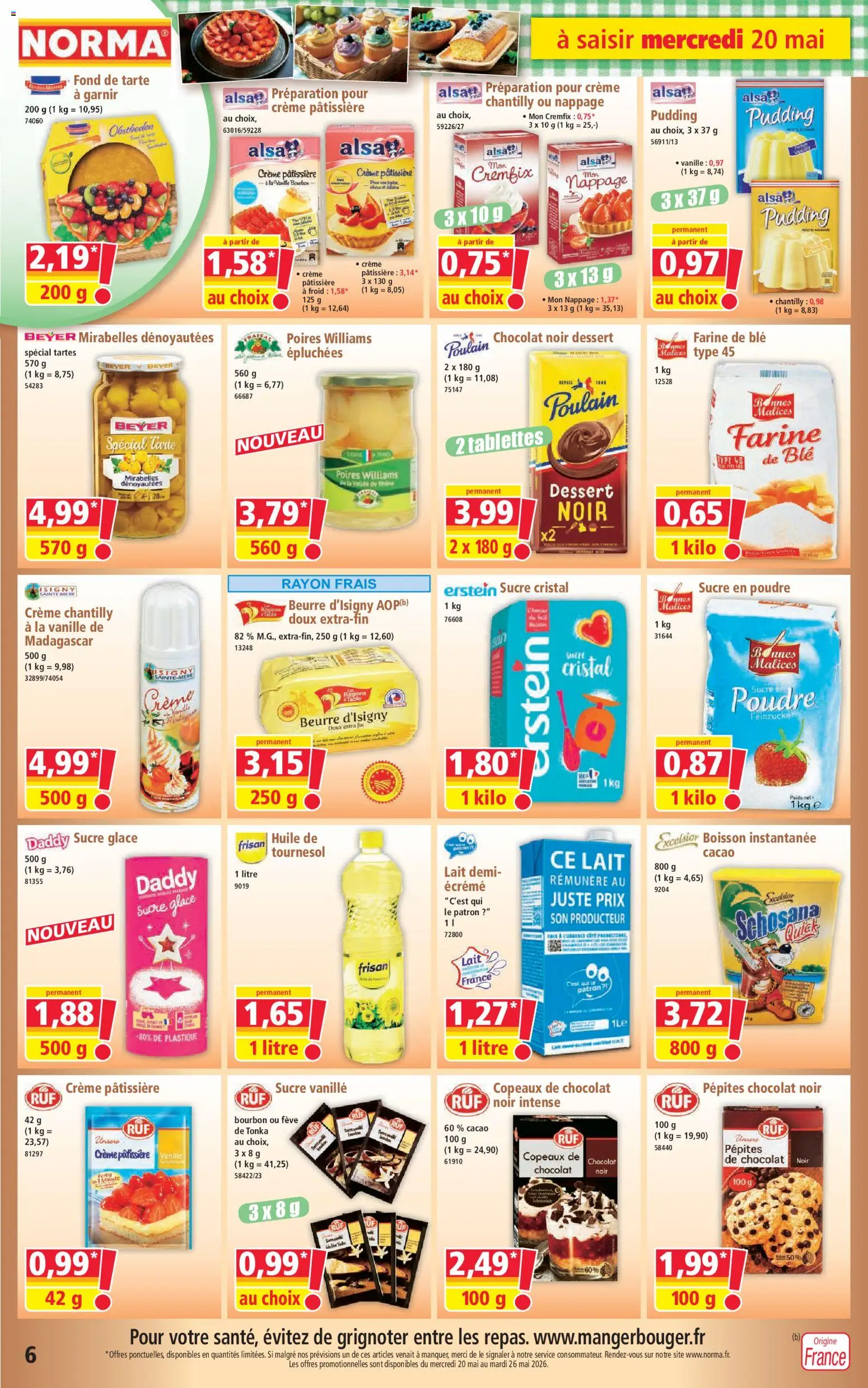 {H1} | Page: 6 | Produits: Farine de ble, Sucre, Farine, Crème