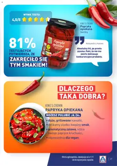 Pogląd oferty "KING'S CROWN Papryka opiekana, Papryka opiekana w łagodnej zalewie słodko-kwaśnej. Słoik 530 g." - ważna od 04.11.2024 | Strona: 27 | Produkty: Papryka