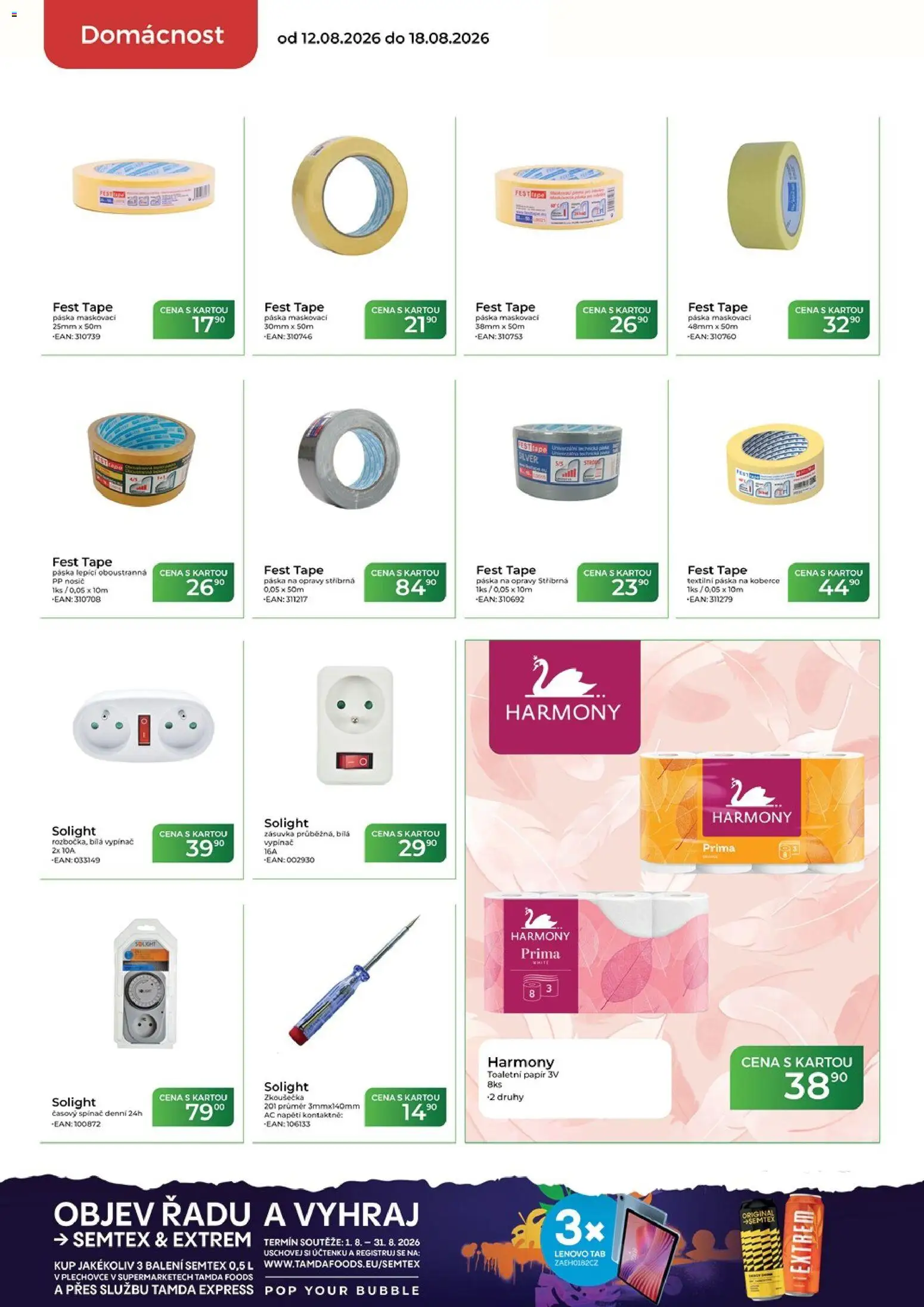 Tamda Foods leták od 12.08.2026 | Strana: 50 | Produkty: Toaletní papír, Vypínač, Semtex, Zásuvka