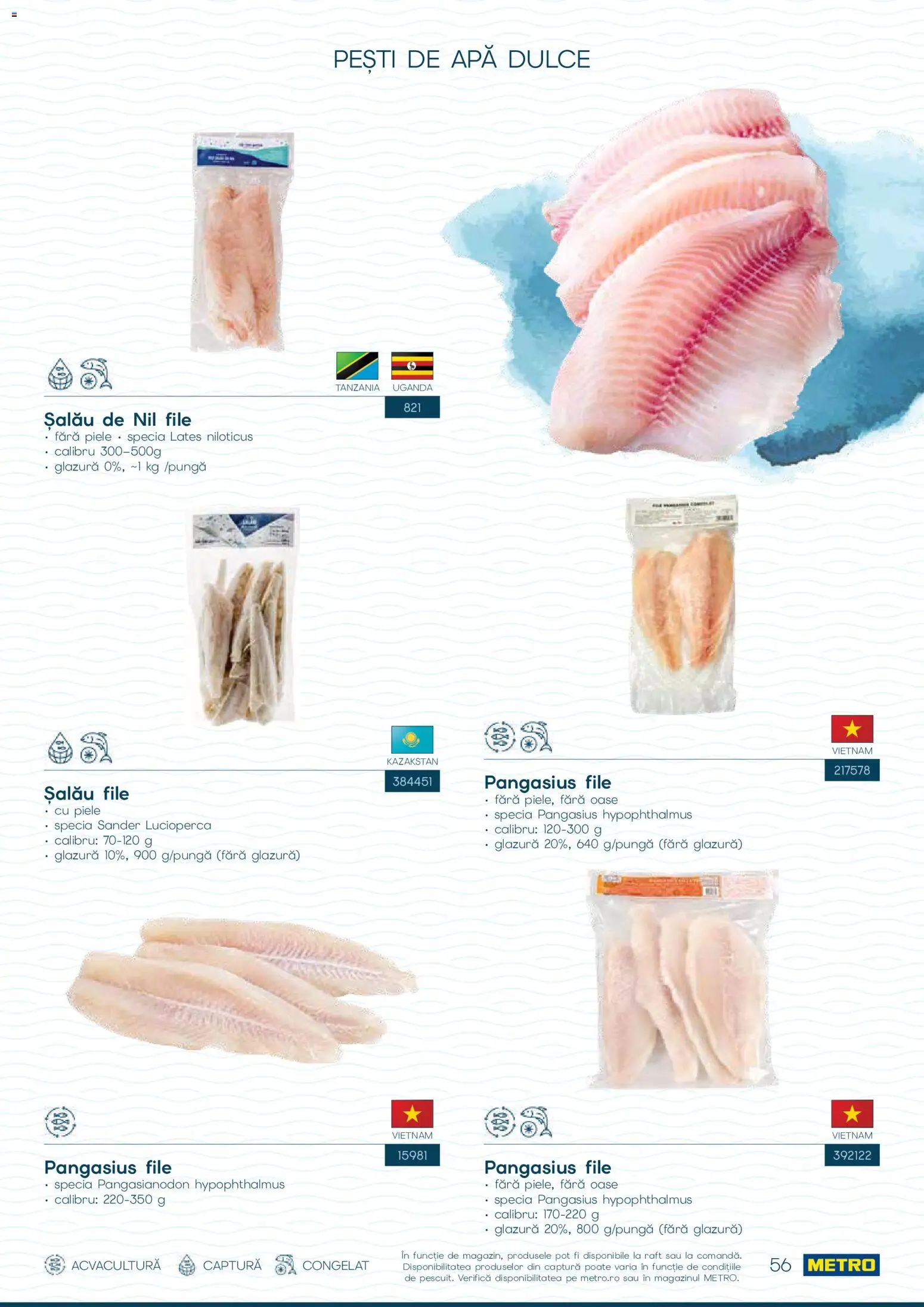 Noul catalog Metro – valabil de la 01.10.2026 | Pagină: 56 | Produse: Raft, Pangasius, Apă