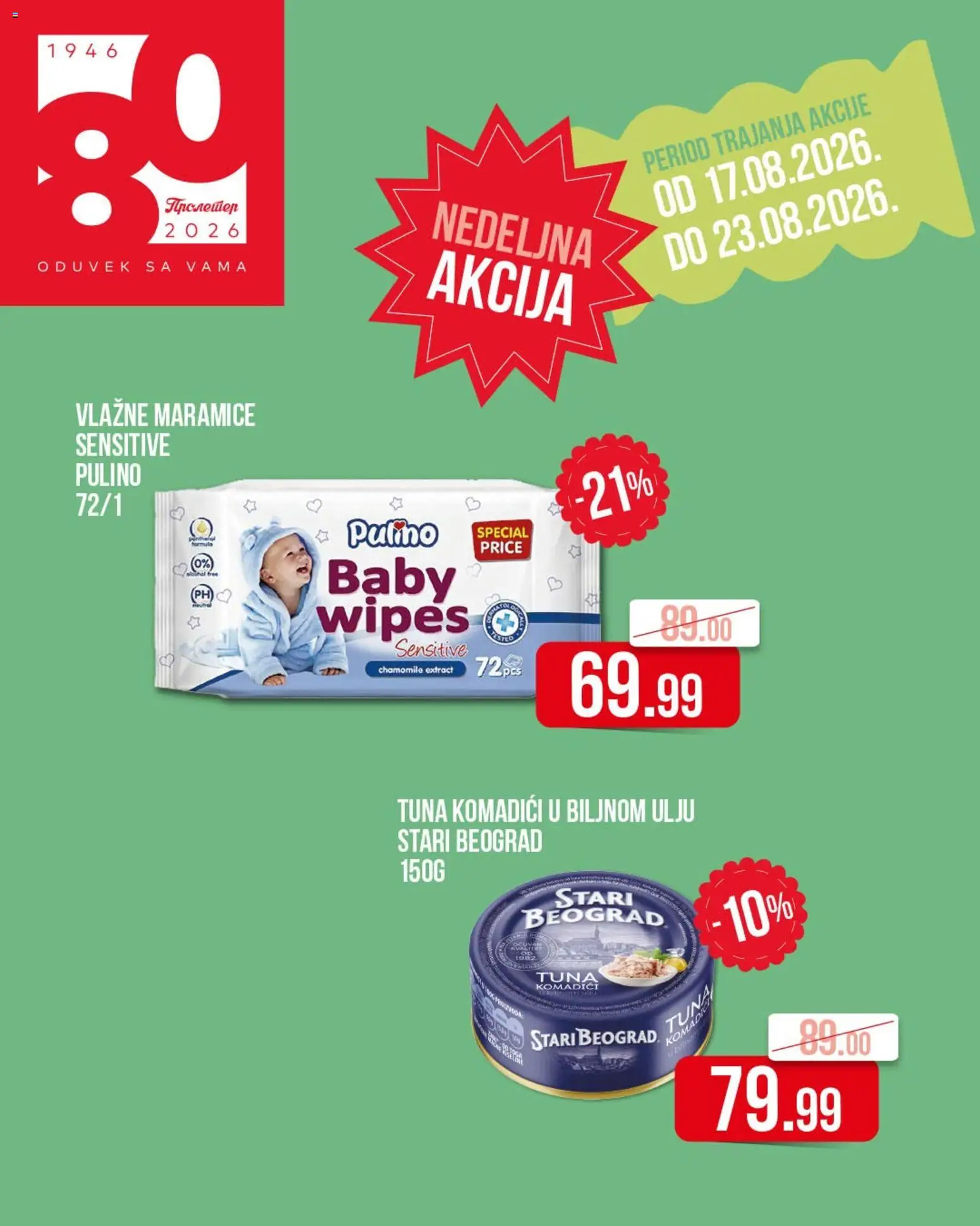 Metalac Proleter katalog - važi od 17.08.2026 | Strana: 1 | Proizvode: Maramice, Tuna, So, Vlažne maramice