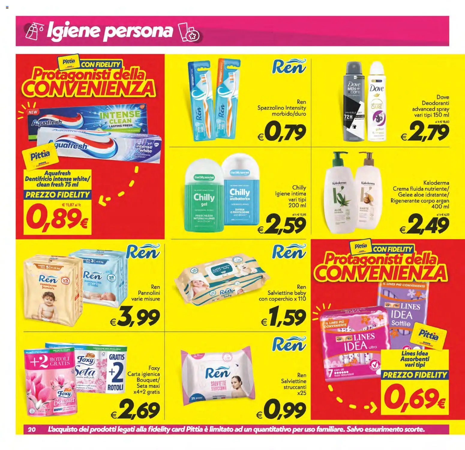 Volantino SuperConveniente del 19.05.2026 | Pagina: 20 | Prodotti: Crema, Pannolini, Spazzolino, Top