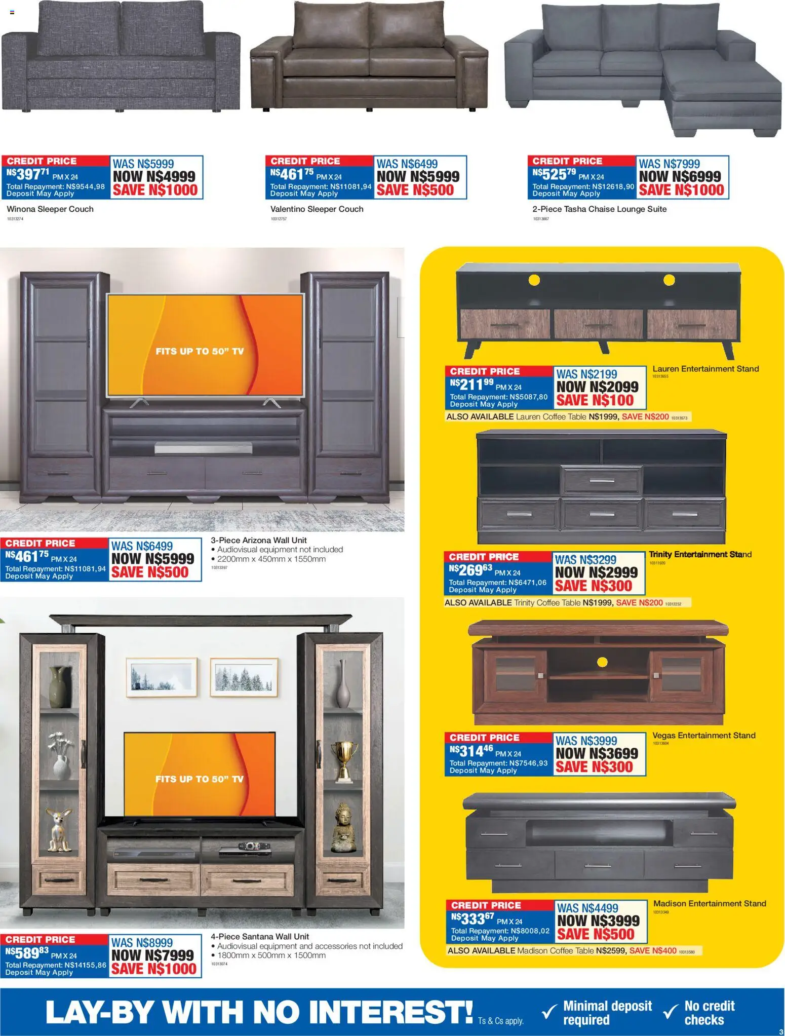 New OK Furniture catalogue – valid from 16.02.2026 | Page: 3 | Products: TV, Table, Lounge suite, Chaise