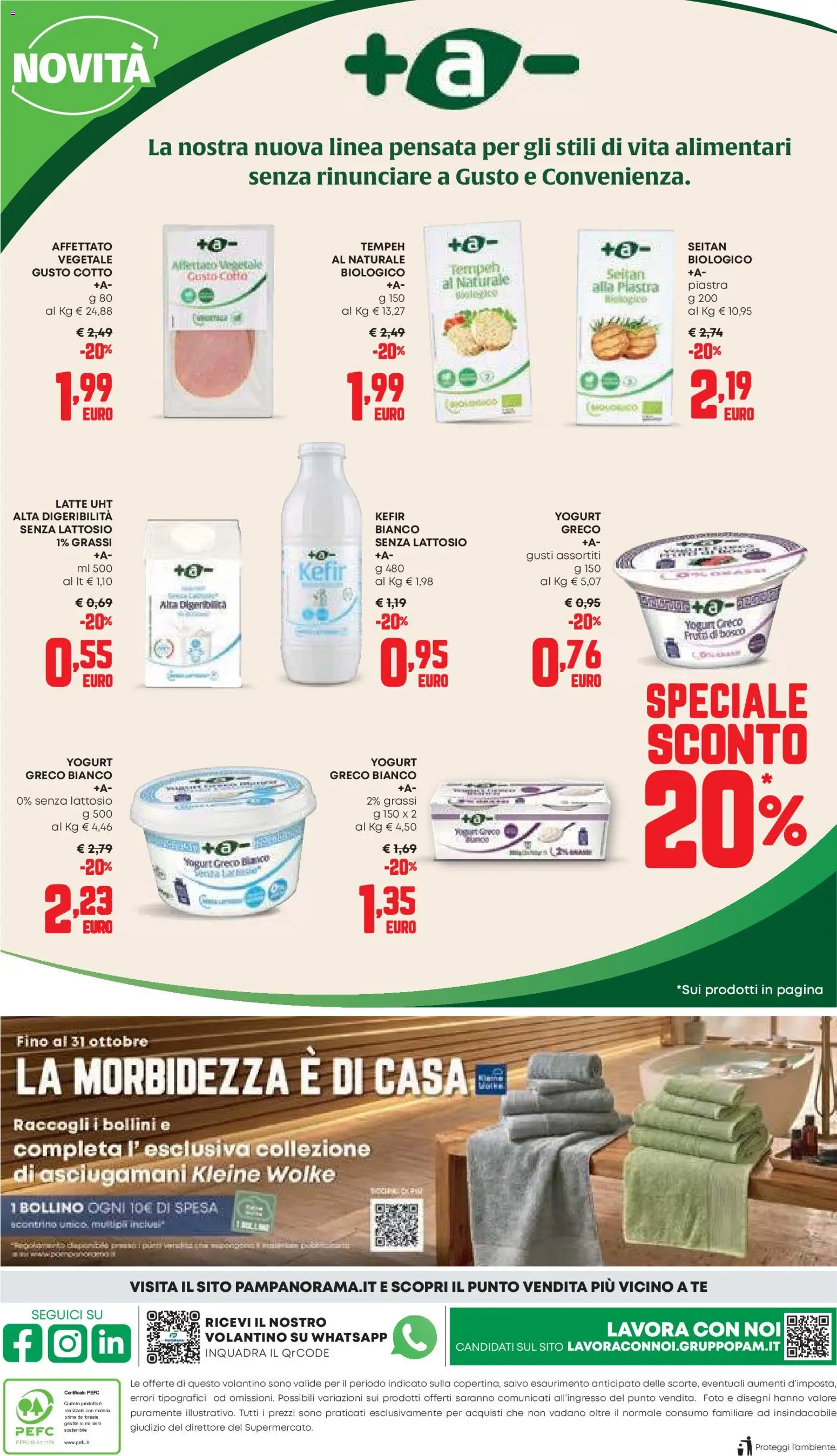 Volantino PAM del 22/10/2026 | Pagina: 16 | Prodotti: Kefir, Tè, Seitan, Asciugamani
