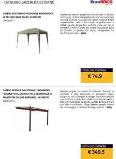Anteprima del volantino Eurobrico Gazebi da esterno catalogo valido a partire dal 23.07.2025 | Pagina: 5