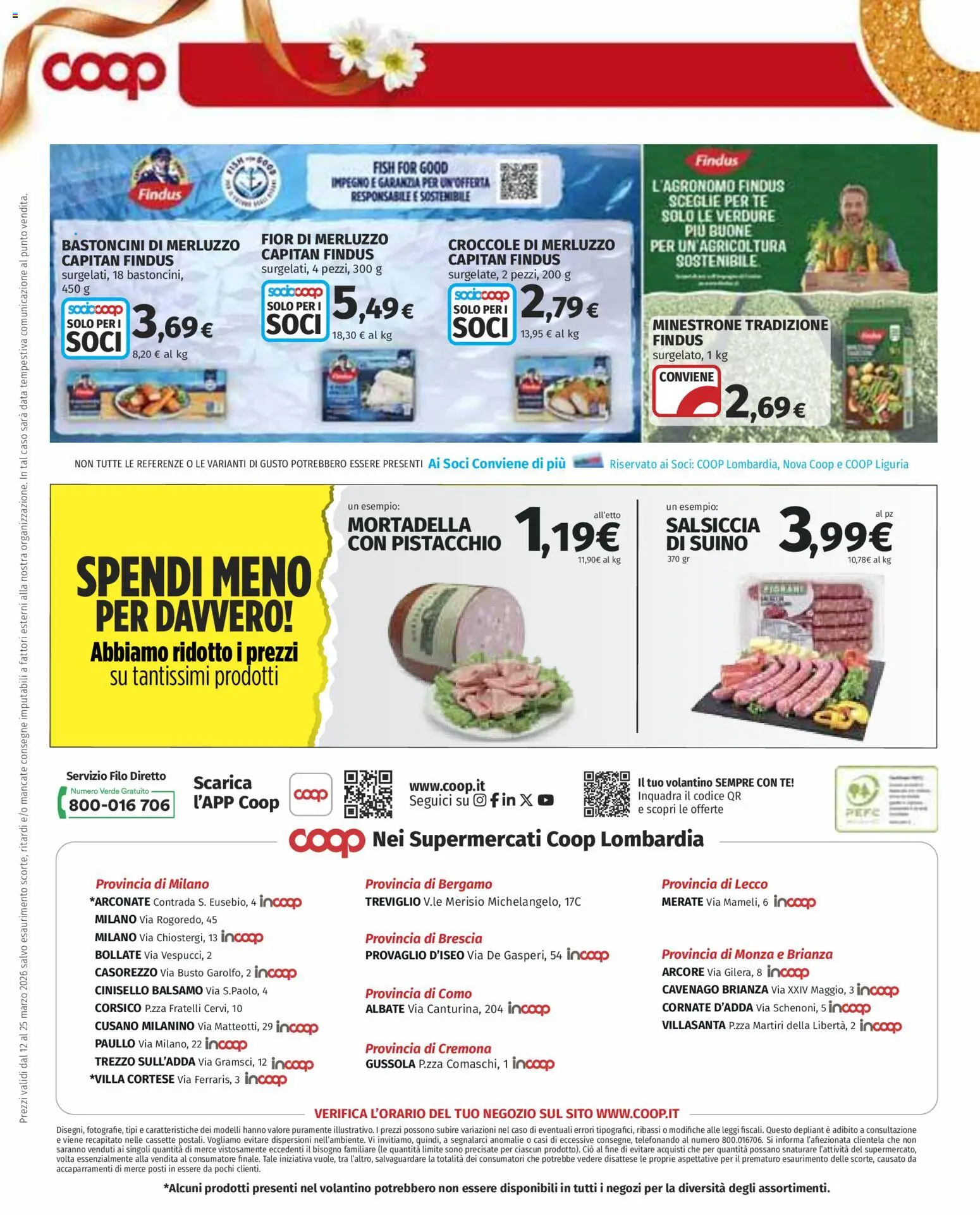 Volantino COOP del 12.03.2026 | Pagina: 10 | Prodotti: Verdure, Suino, Salsiccia, Mortadella