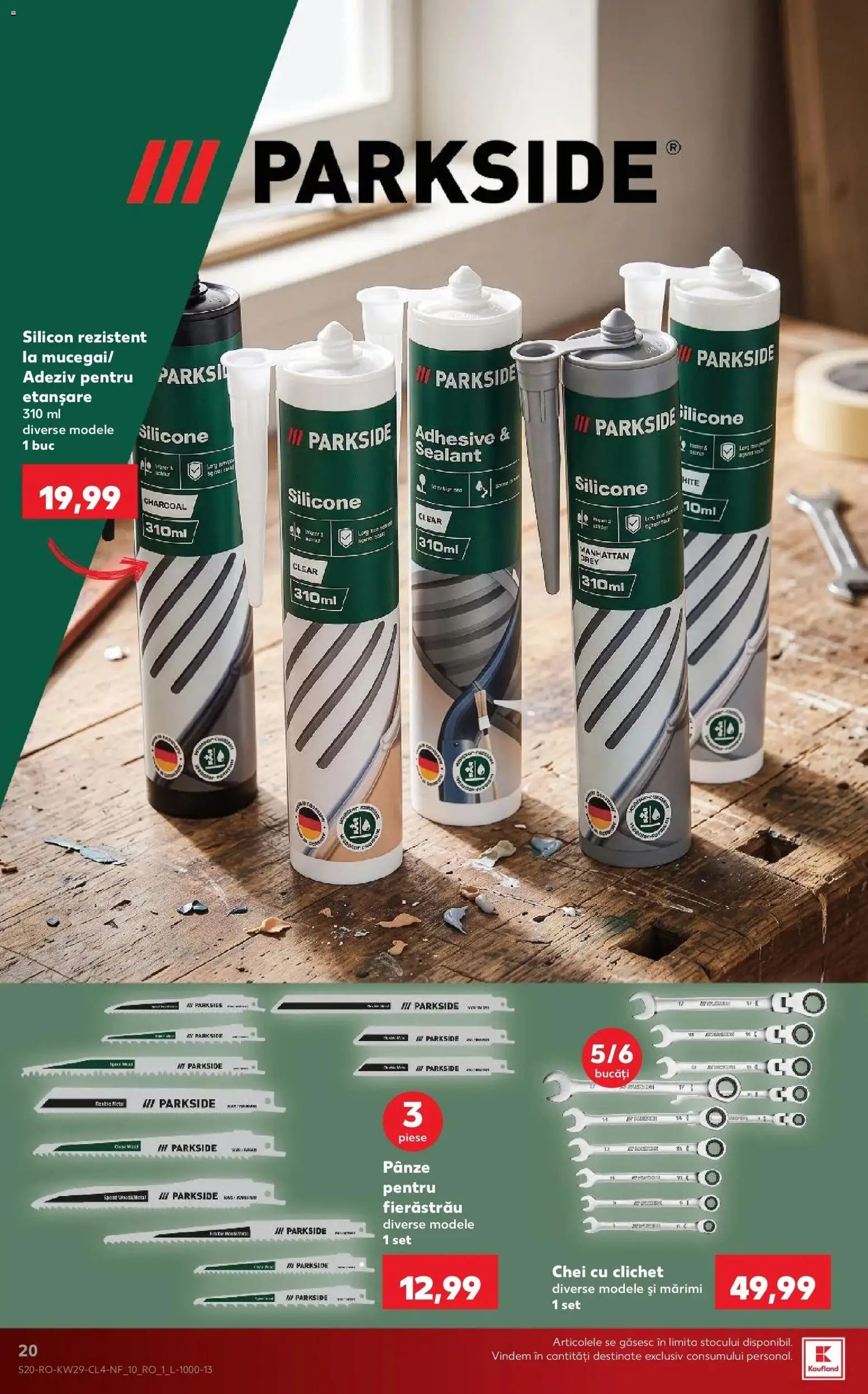 Noul catalog Kaufland – valabil de la 15.07.2026 | Pagină: 20 | Produse: Grey, Parkside, Clear, Adeziv