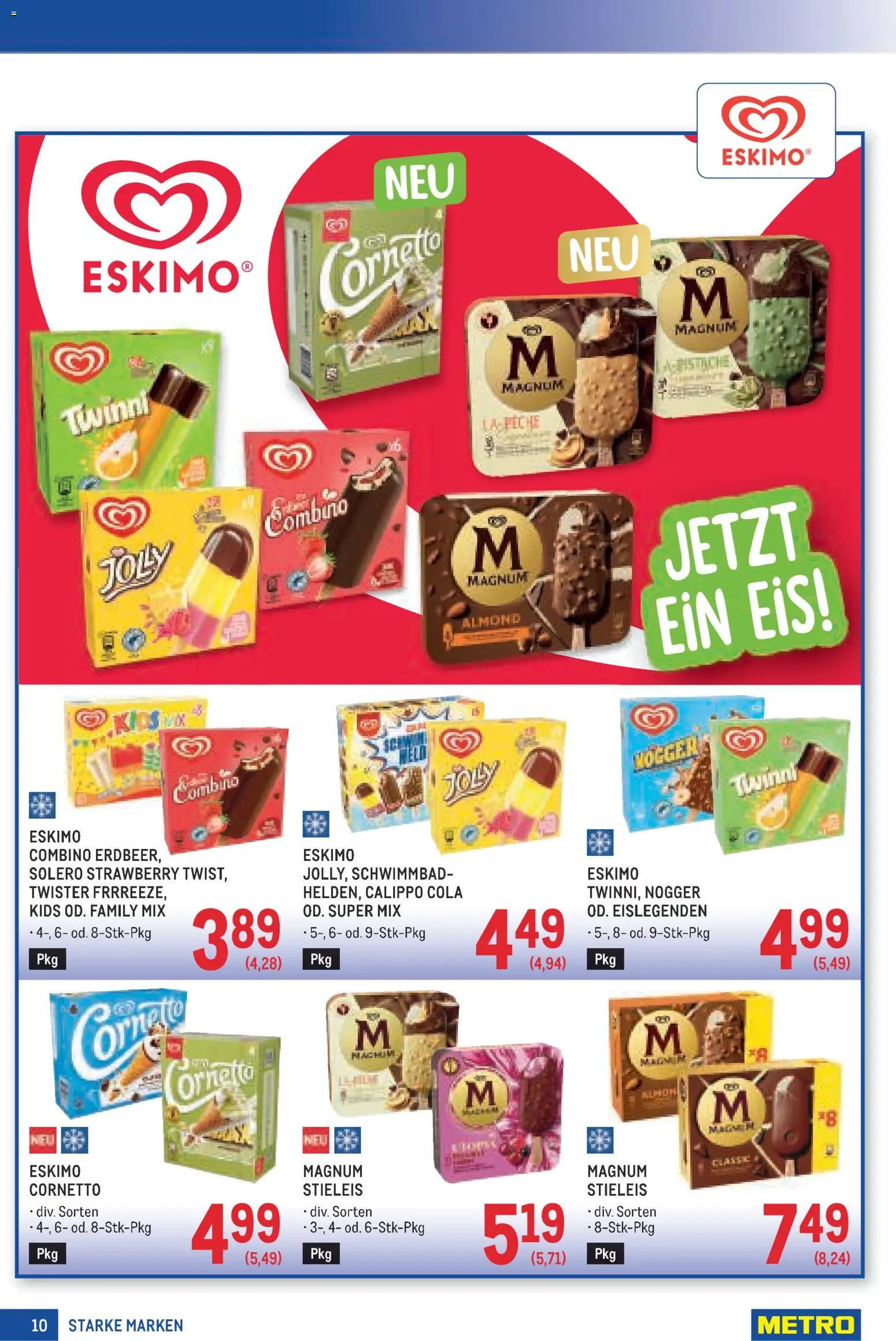 Metro angebote Starke Marken gültig ab 09.07.2026 | Seite: 10 | Produkte: Eis