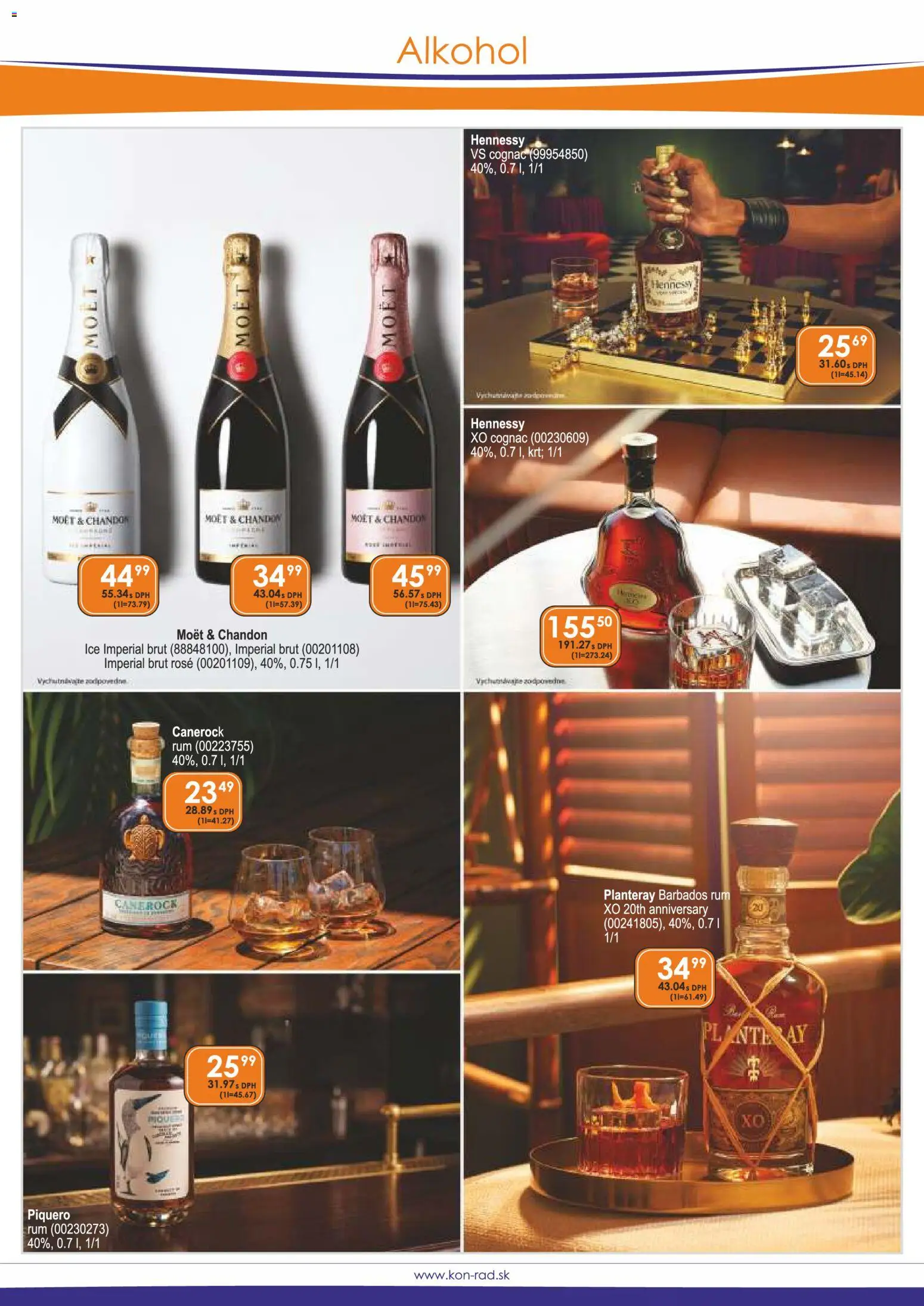 Nové KON - RAD akcie – leták je platný od 01.11.2026 | Strana: 13 | Produkty: Moet, Alkohol, Rum, Hennessy