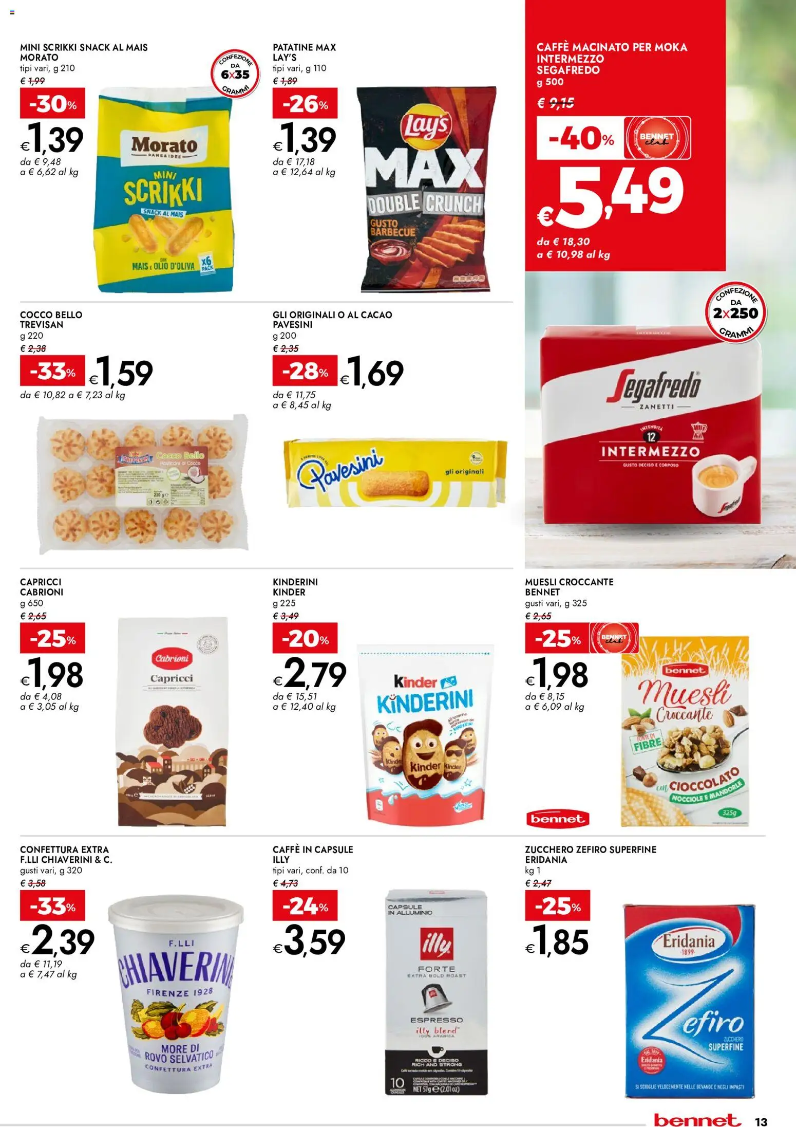 Volantino bennet del 09/07/2026 | Pagina: 13 | Prodotti: Cioccolato, Mandorle, Cacao, Macinato