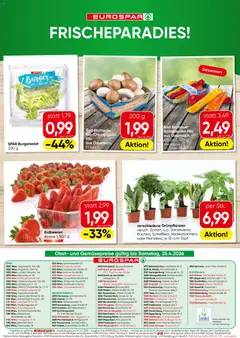 Eurospar Flugblatt ab 23.04.2026 gültig | Seite: 16 | Produkte: Erdbeeren, Salat, Obst, Bad