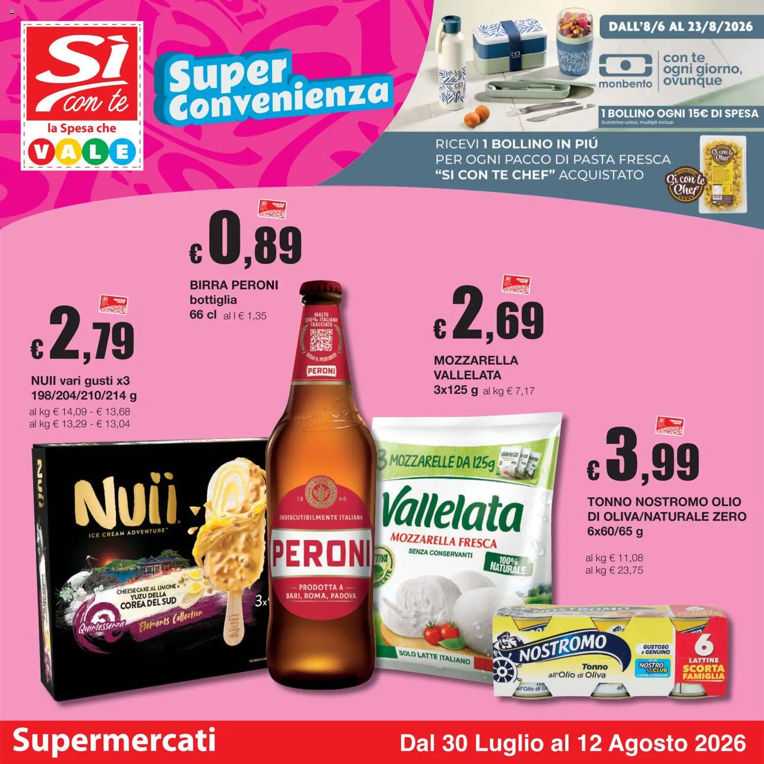 Volantino Sì con Te del 30/07/2026 | Pagina: 1 | Prodotti: Birra, Latte, Olio, Tonno