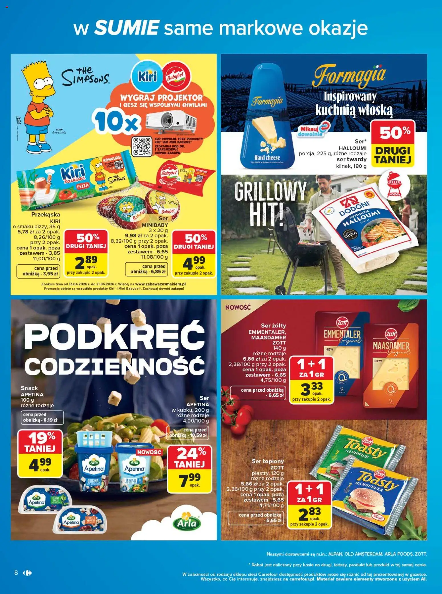 Carrefour gazetka - W sumie same markowe okazje od 08.06.2026 | Strona: 8 | Produkty: Ser żółty, Hamburger, Sandwich, Ser