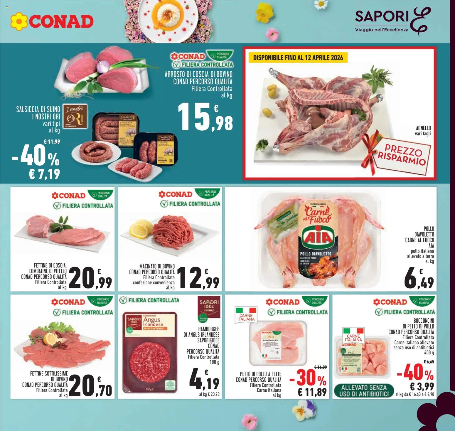 Volantino Conad del 26.03.2026 | Pagina: 5 | Prodotti: Arrosto, Suino, Agnello, Macinato