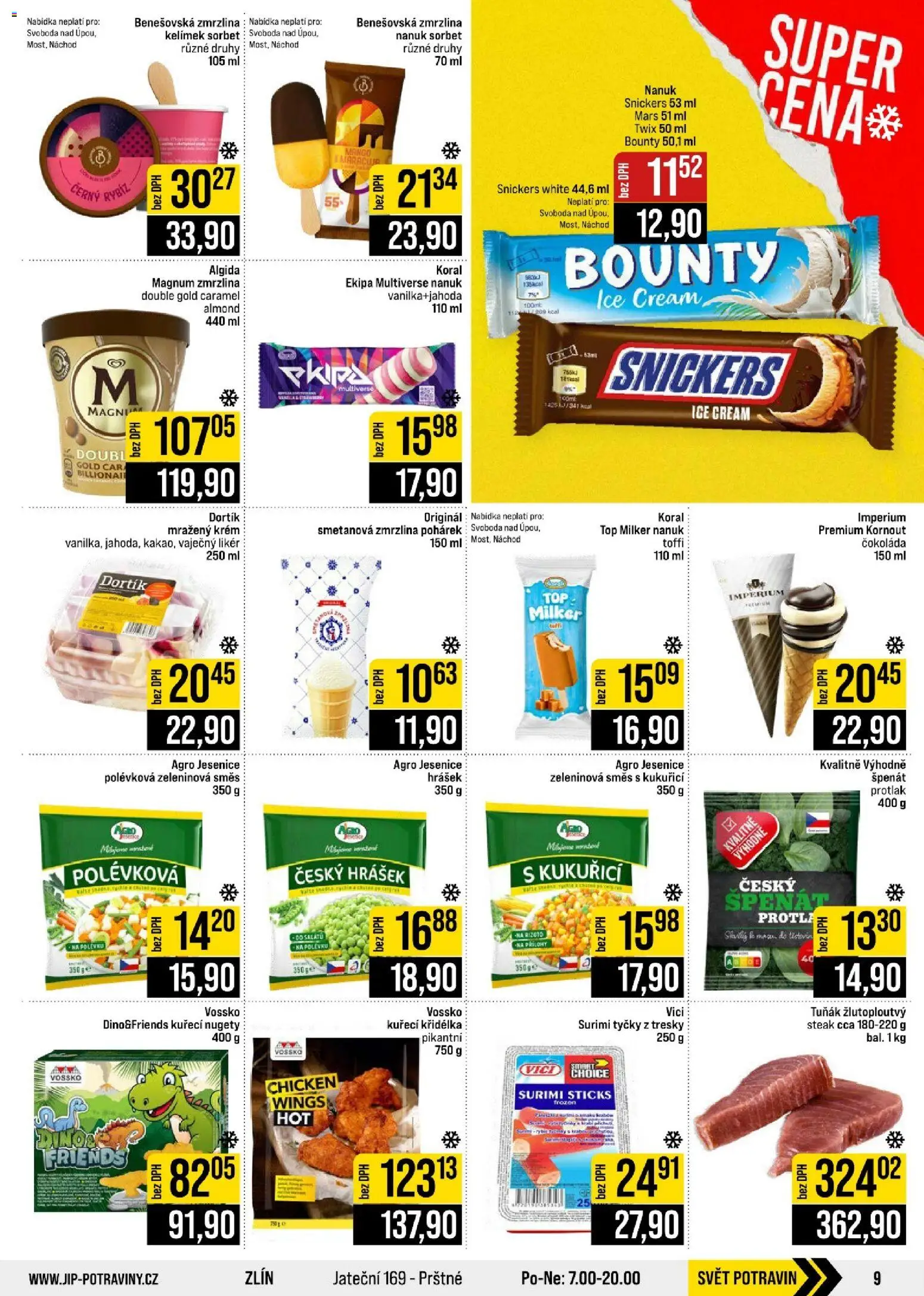 Jip leták - Cash & Carry od 12.08.2026 | Strana: 9 | Produkty: Čokoláda, Twix, Magnum zmrzlina, Sorbet