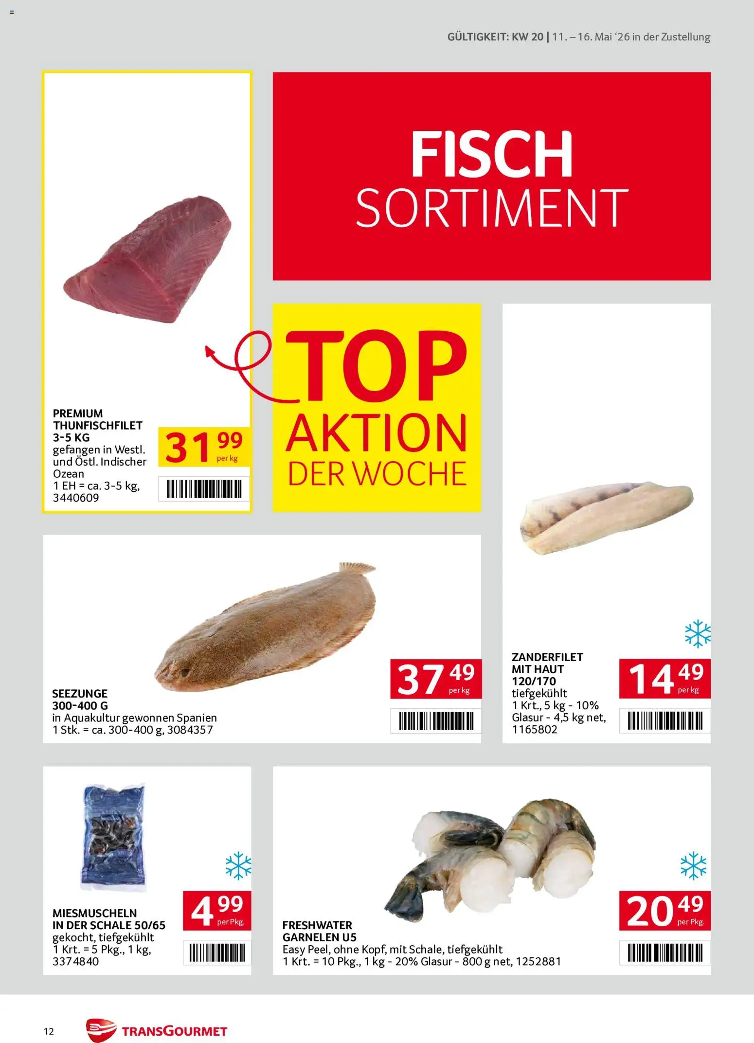 Transgourmet Zustellaktion gültig ab 11.05.2026 | Seite: 12 | Produkte: Fisch