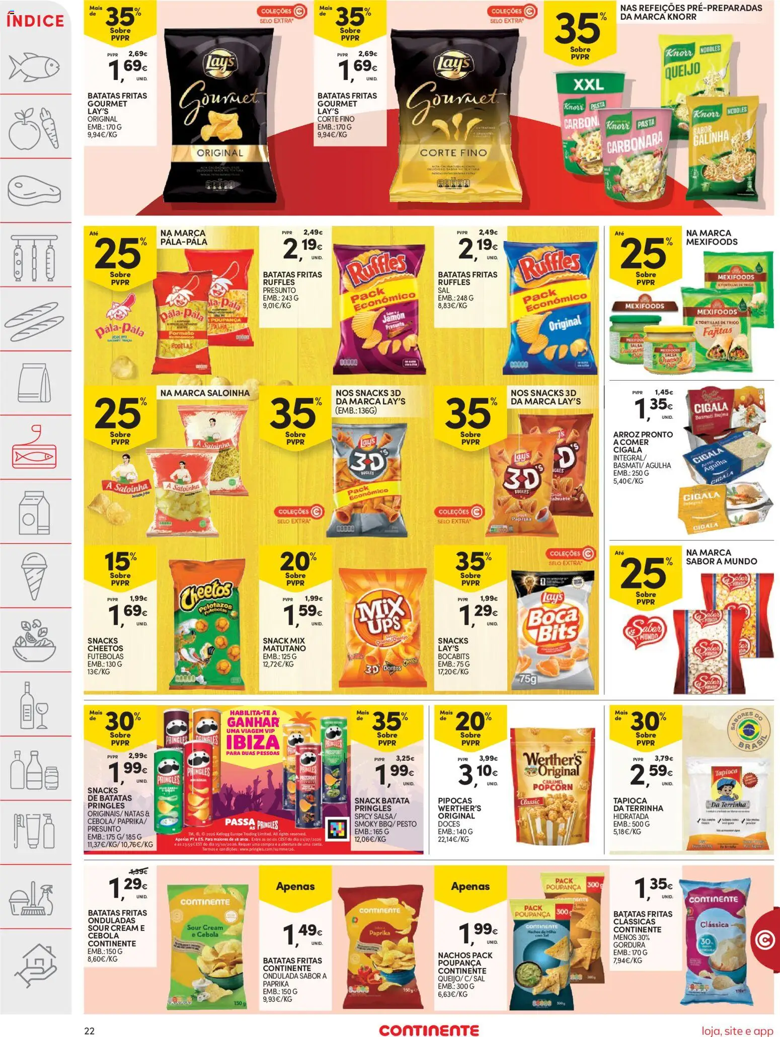 Continente folheto │ válido de 18/08/2026 | Página: 22 | Produtos: Batata, Pipocas, Cebola, Arroz