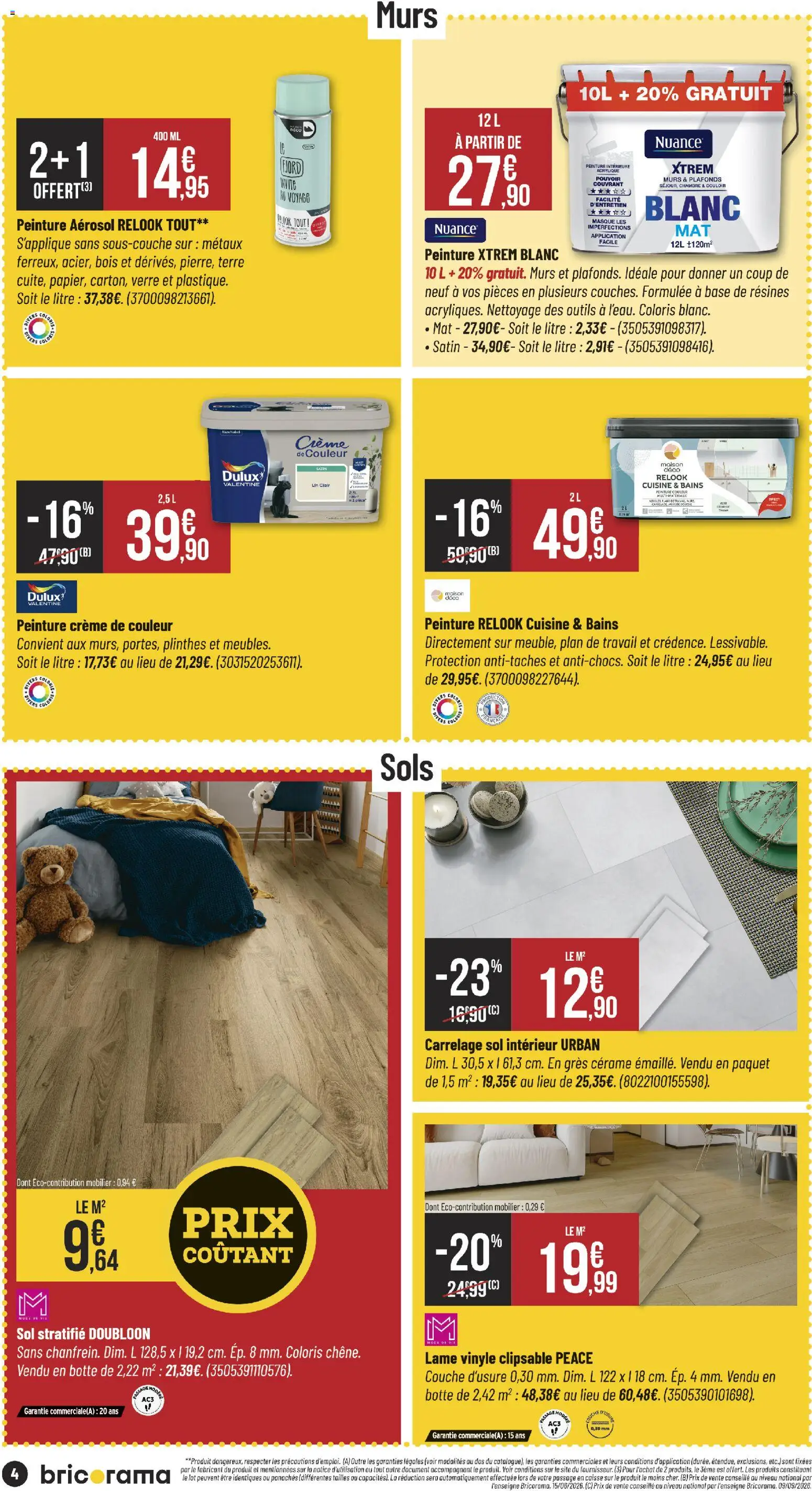{H1} | Page: 4 | Produits: Base, Peinture, Masque, Sol stratifié