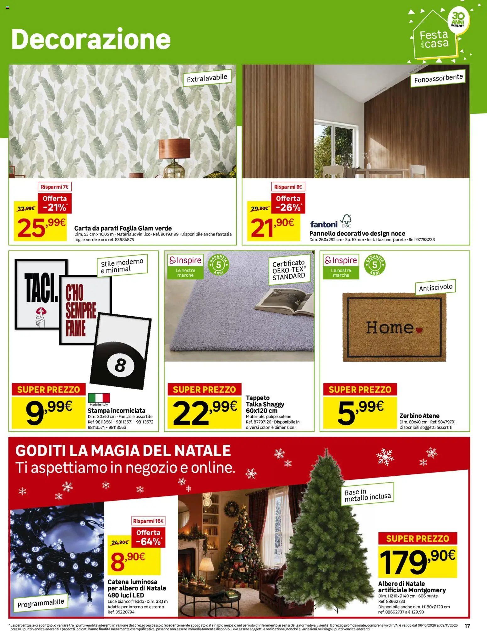 Volantino Leroy Merlin del 06/10/2026 | Pagina: 17 | Prodotti: Albero di natale, Tappeto, Zerbino, Decorazione