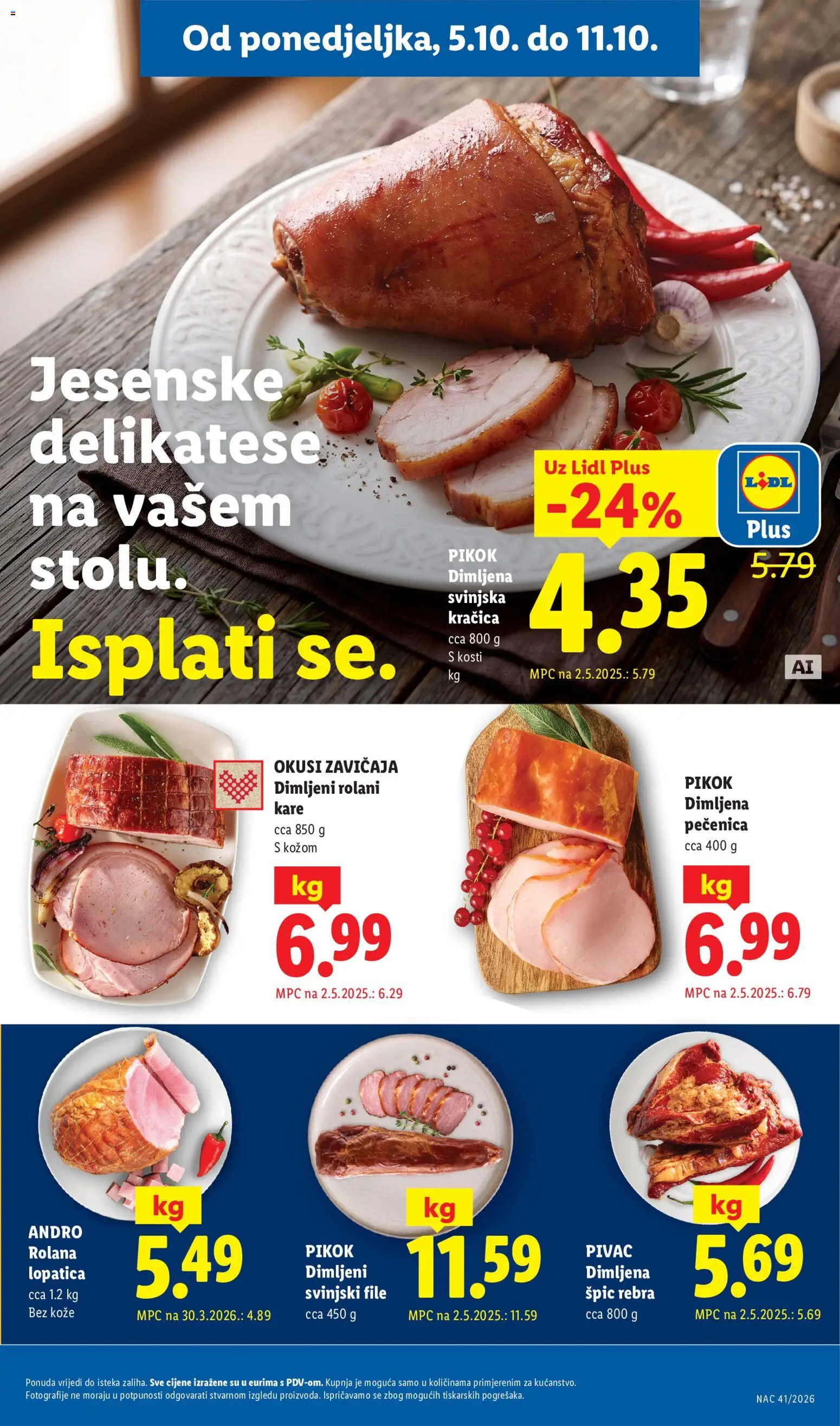 Lidl katalog | vrijedi od 05.10.2026 | Stranica: 9 | Proizvodi: Pečenica, Pikok, Svinjski file, Lopatica