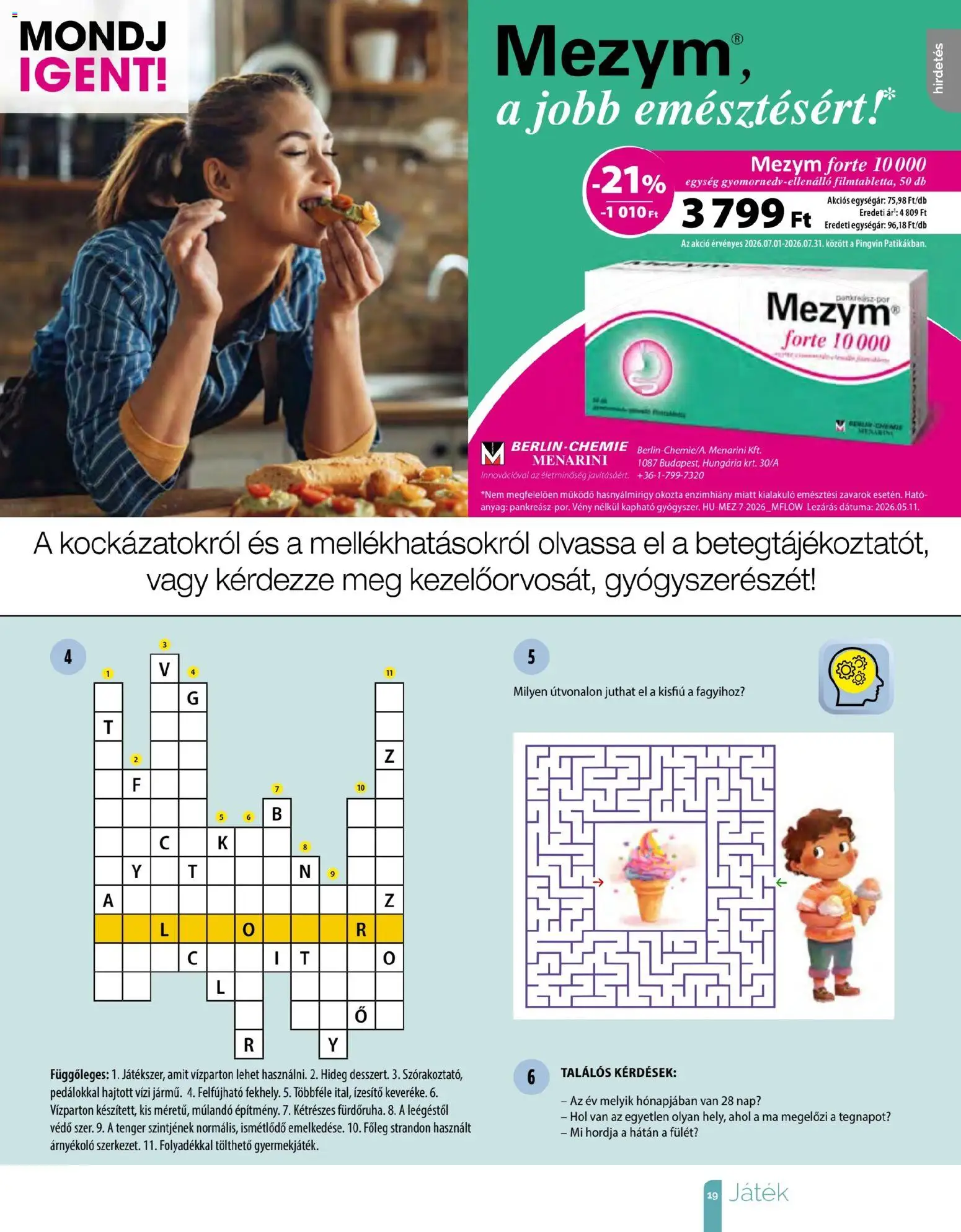 Pingvin Patika akciós ujság - amely érvényes a következő dátumtól: 2026.07.01. | Oldal: 19 | Termékek: Játék