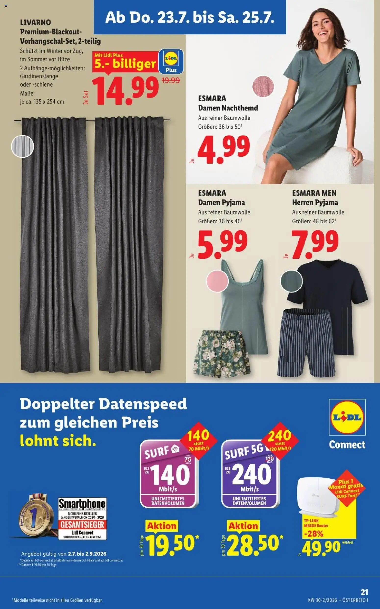 Lidl - Flugblatt gültig ab 23.07.2026 | Seite: 25 | Produkte: Pyjama, Smartphone