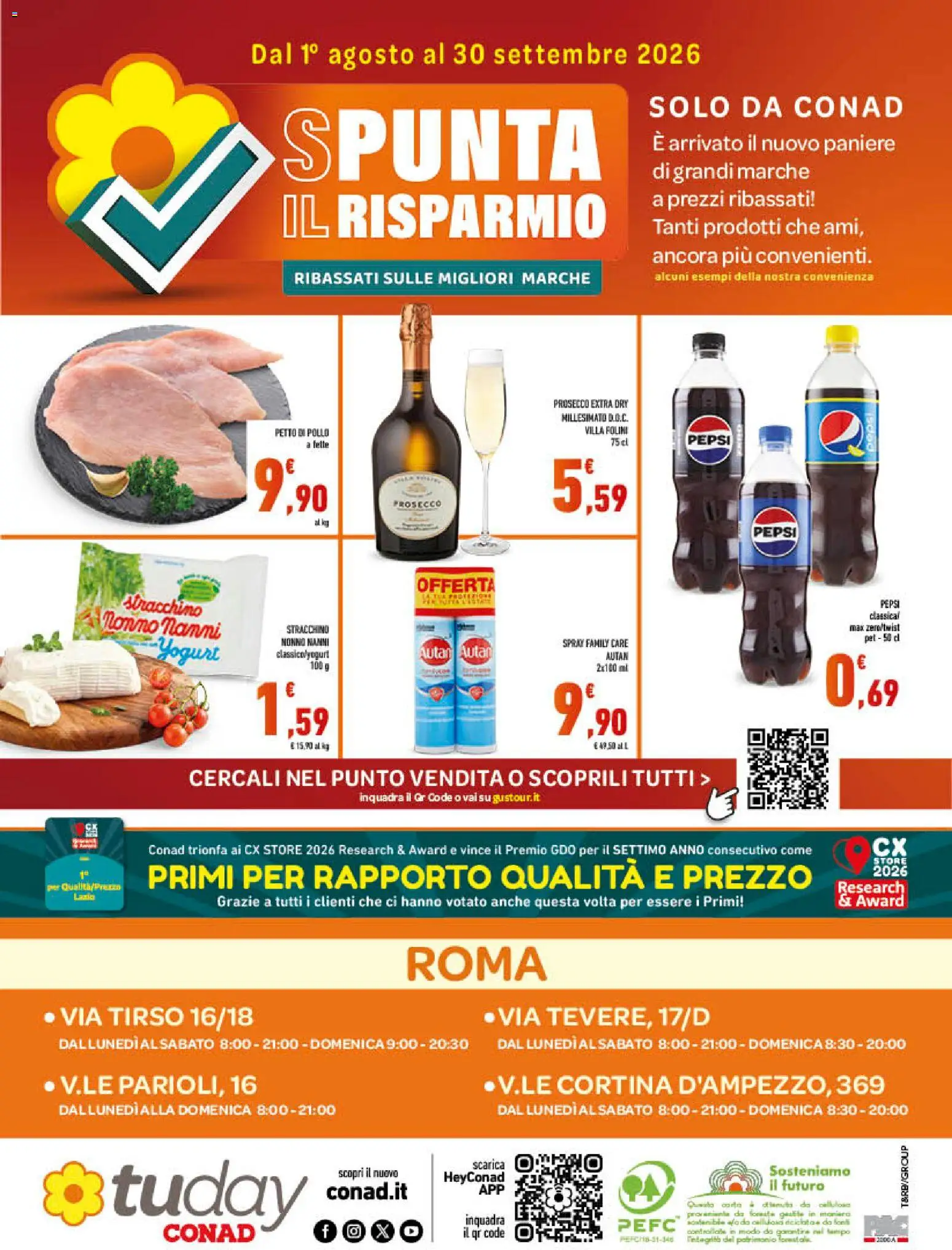 Volantino Conad del 29/07/2026 | Pagina: 16 | Prodotti: Petto di Pollo, Pollo, Prosecco, Pepsi
