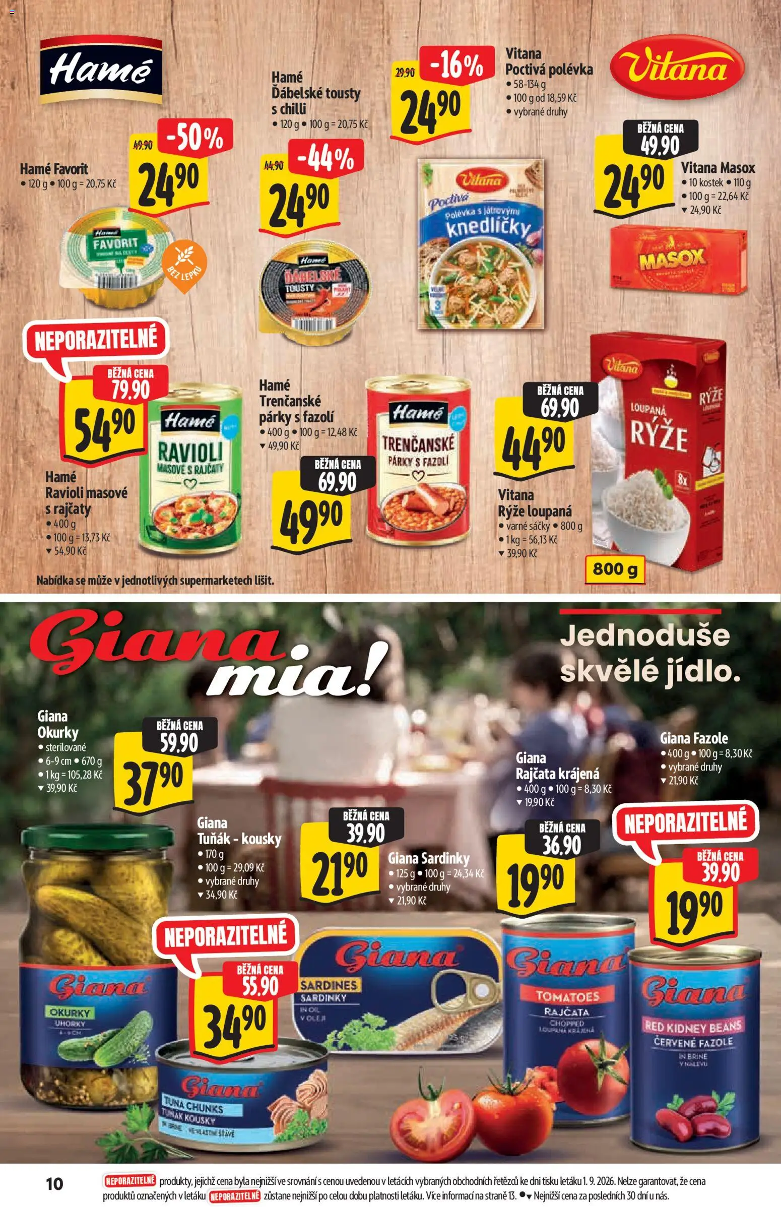 Albert katalog - Supermarket od 09.09.2026 | Strana: 10 | Produkty: Tuňák, Rýže, Tousty, Sardinky