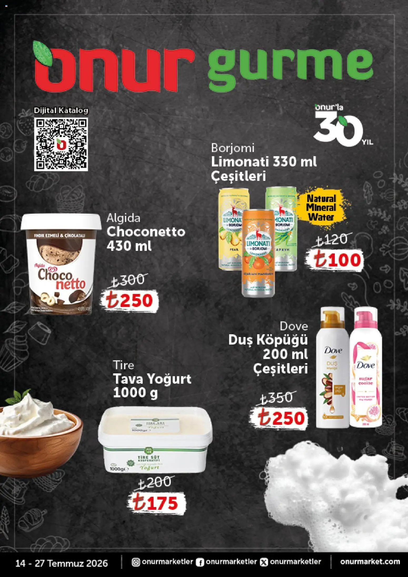 Onur Market - Katalog Gurme - 14 Temmuz 2026 tarihinden itibaren geçerlidir | Sayfa: 1 | Ürünler: Duş, Yoğurt