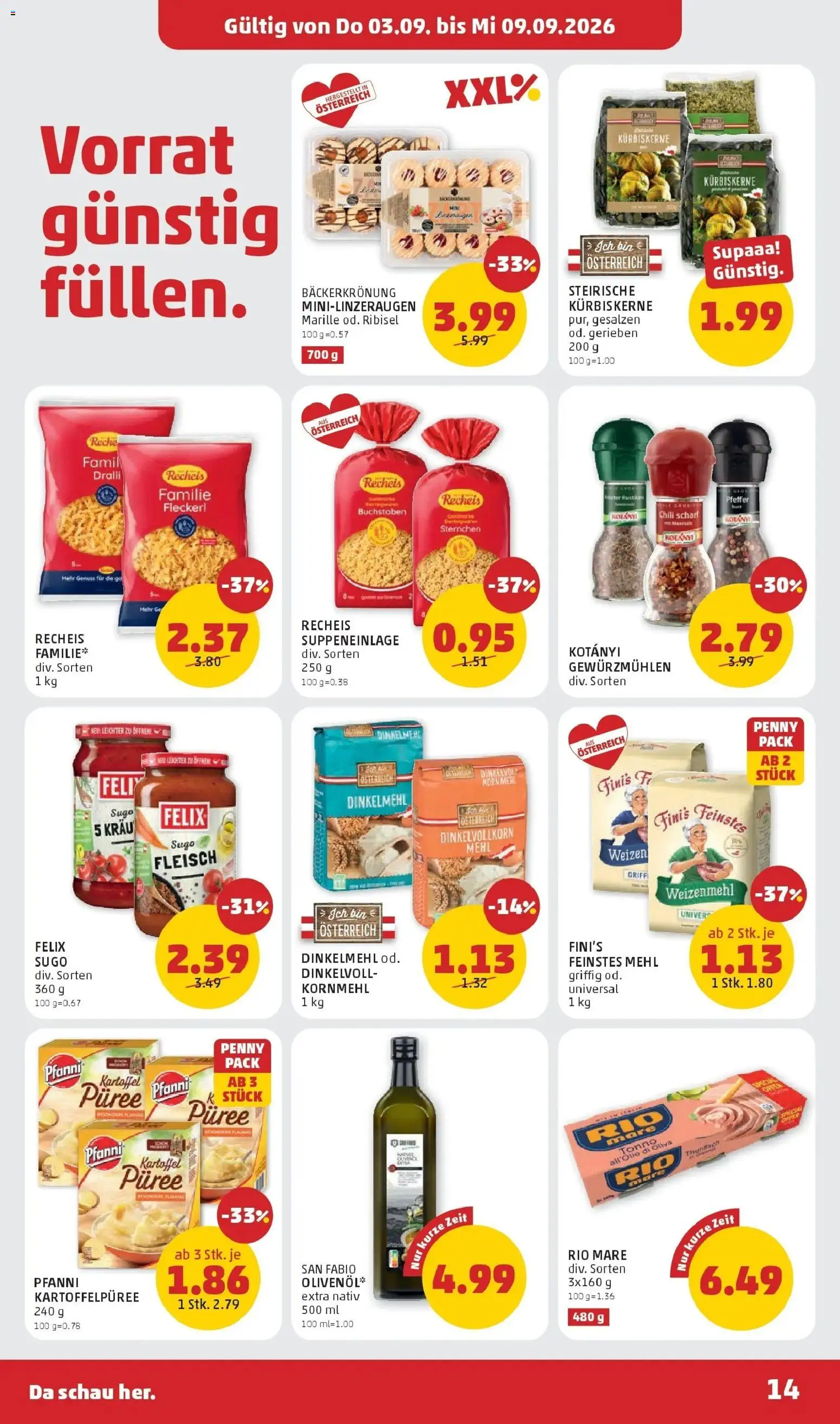 Penny Markt Die ganze Woche sparen ab (03.09.2026) - Angebote, Prospekt | Seite: 14 | Produkte: Pfeffer, Chili, Mehl