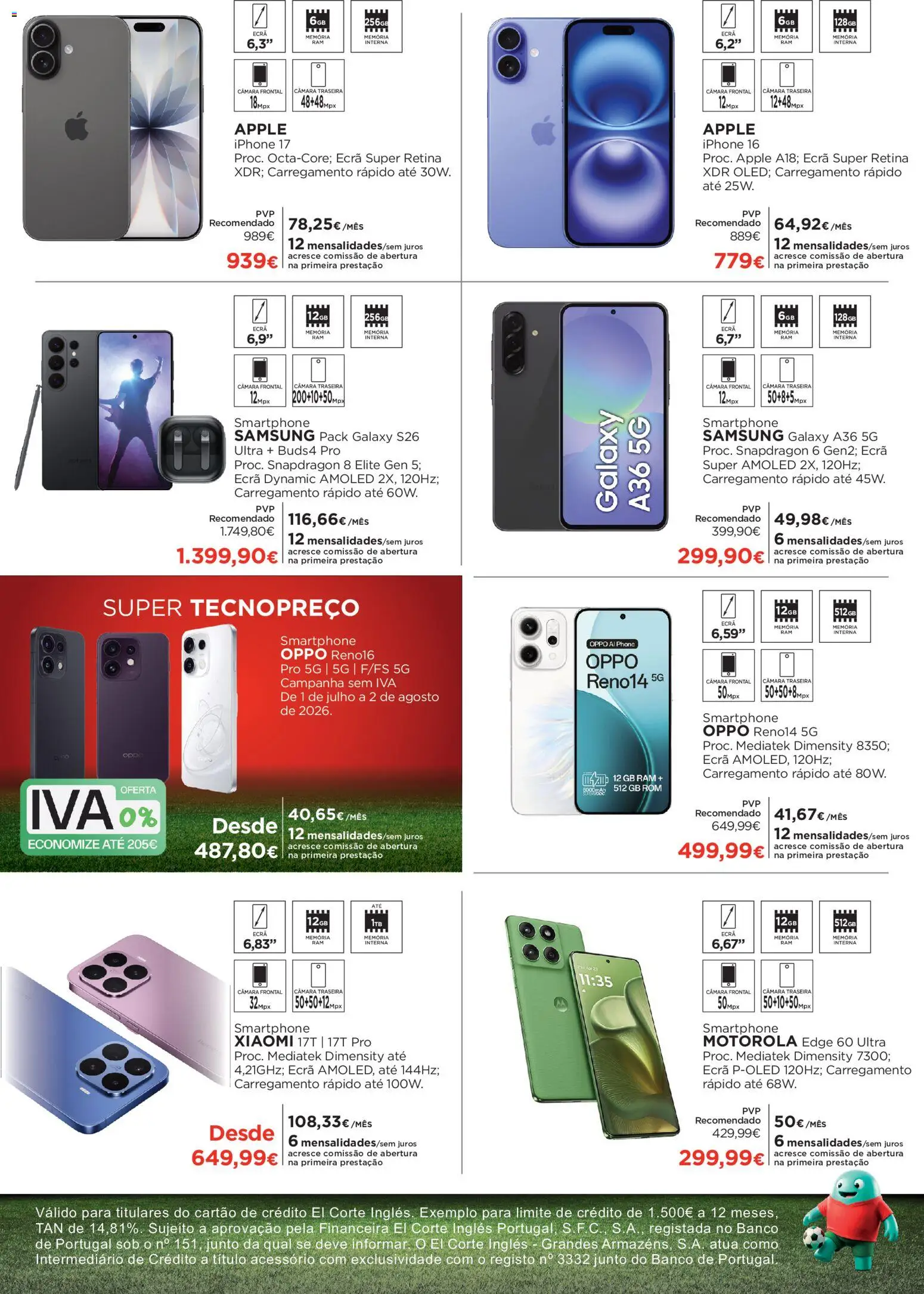 El Corte Ingles Promoção │ válido de 17/07/2026 | Página: 5 | Produtos: Smartphone, Banco