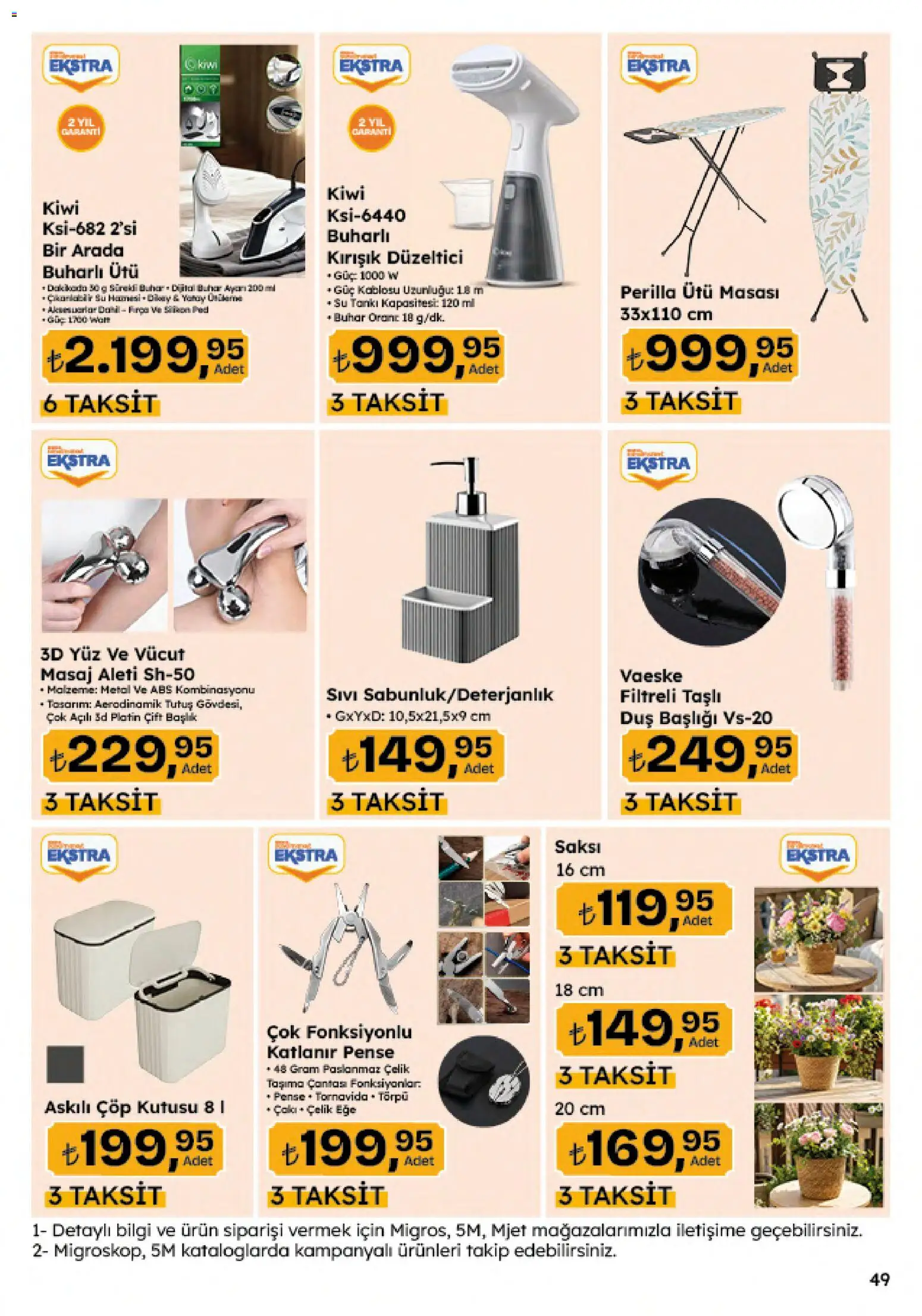 Migros Katalog - 5M Migroskop Dijital - 09 Temmuz 2026 tarihinden itibaren geçerlidir | Sayfa: 167 | Ürünler: Ütü masası, Saksı, Su, Çöp kutusu