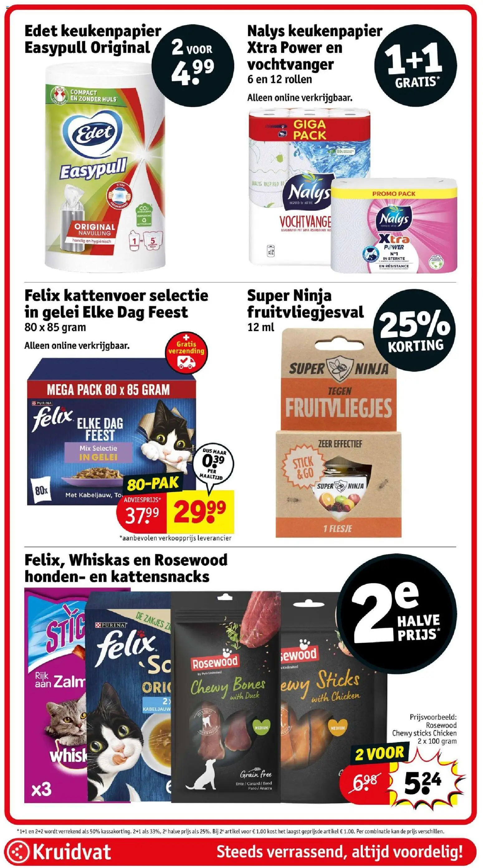 {H1} | Pagina: 98 | Producten: Keukenpapier, Zalm, Eend, Kattenvoer