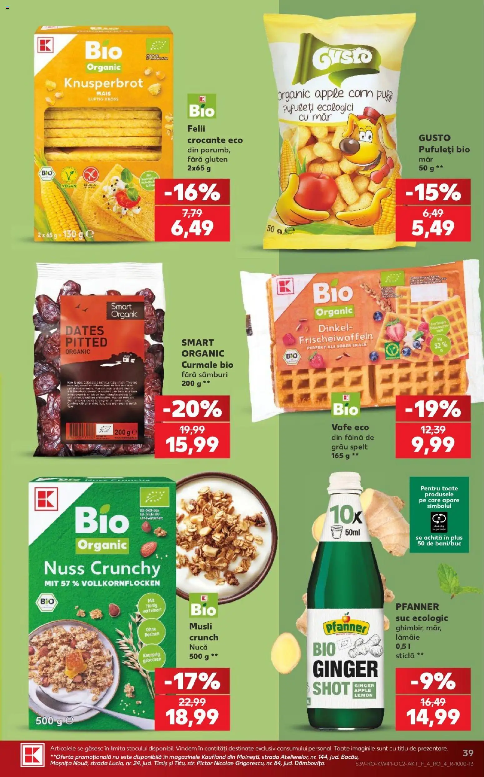 Noul catalog Kaufland – valabil de la 07.10.2026 | Pagină: 39 | Produse: Bio, Pufuleți, Curmale, Lămâie