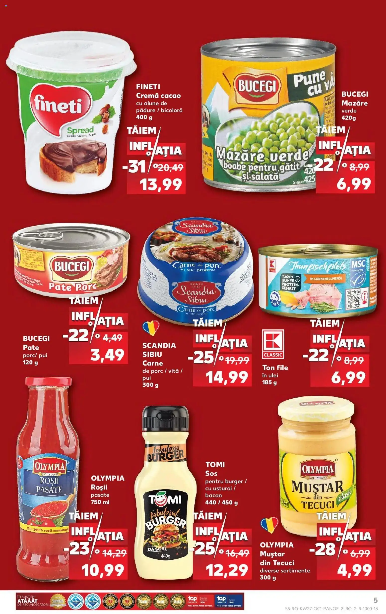 Noul catalog Kaufland – valabil de la 01.07.2026 | Pagină: 5 | Produse: Ulei, Muștar, Cacao, Burger