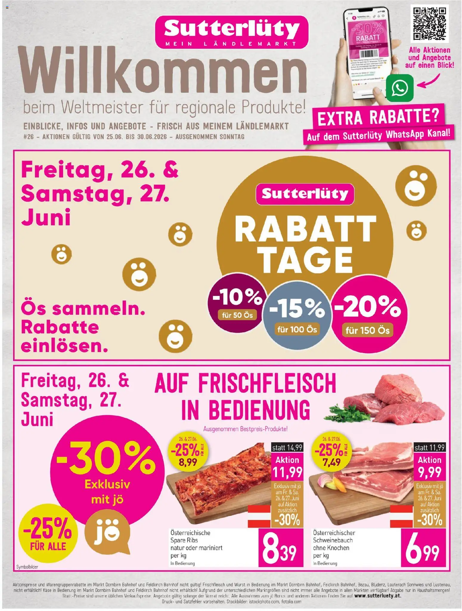 Sutterlüty Flugblatt gültig ab 25.06.2026 | Seite: 1 | Produkte: Wurst, Käse