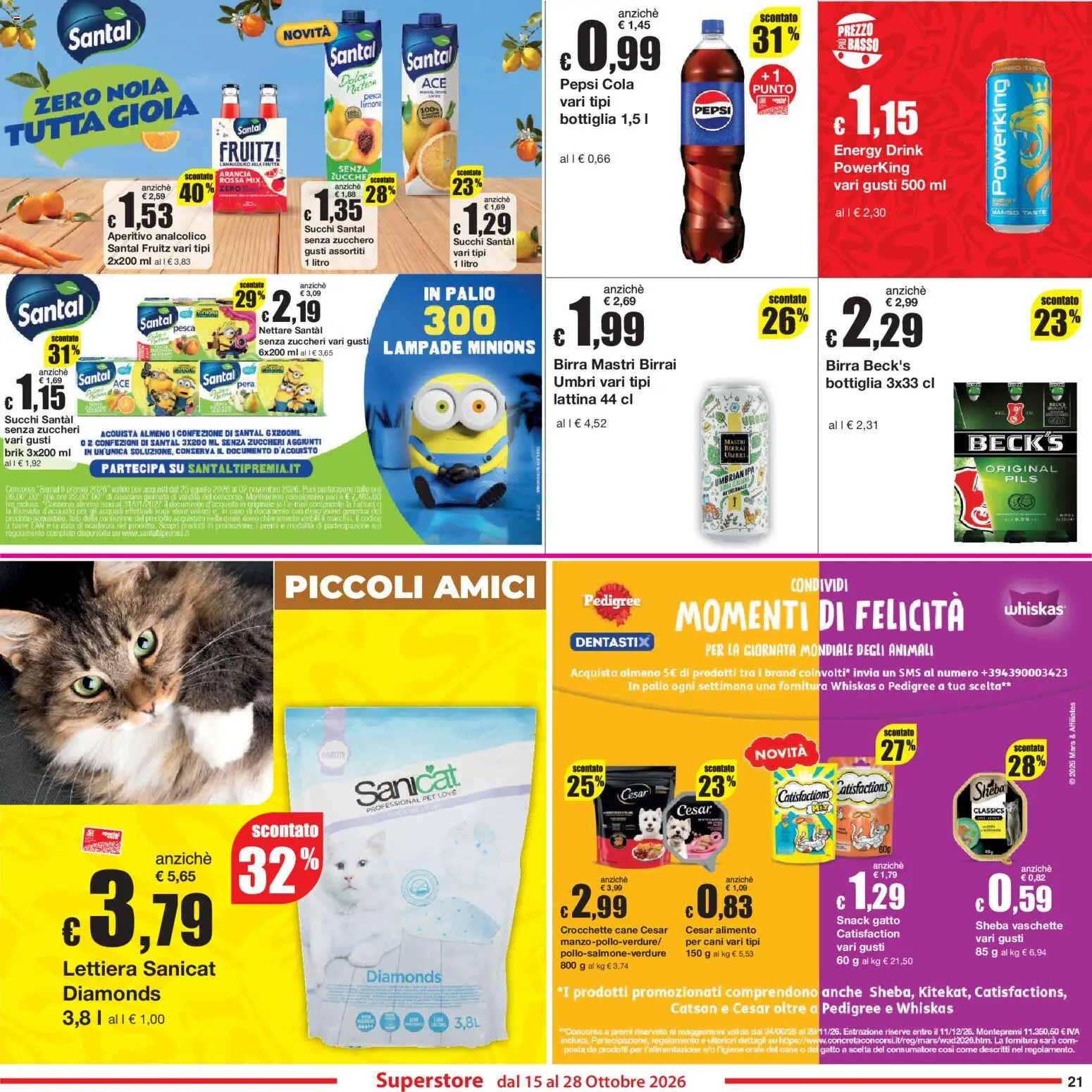 Volantino Sì con Te del 15/10/2026 | Pagina: 21 | Prodotti: Pesca, Crocchette, Data, Bottiglia